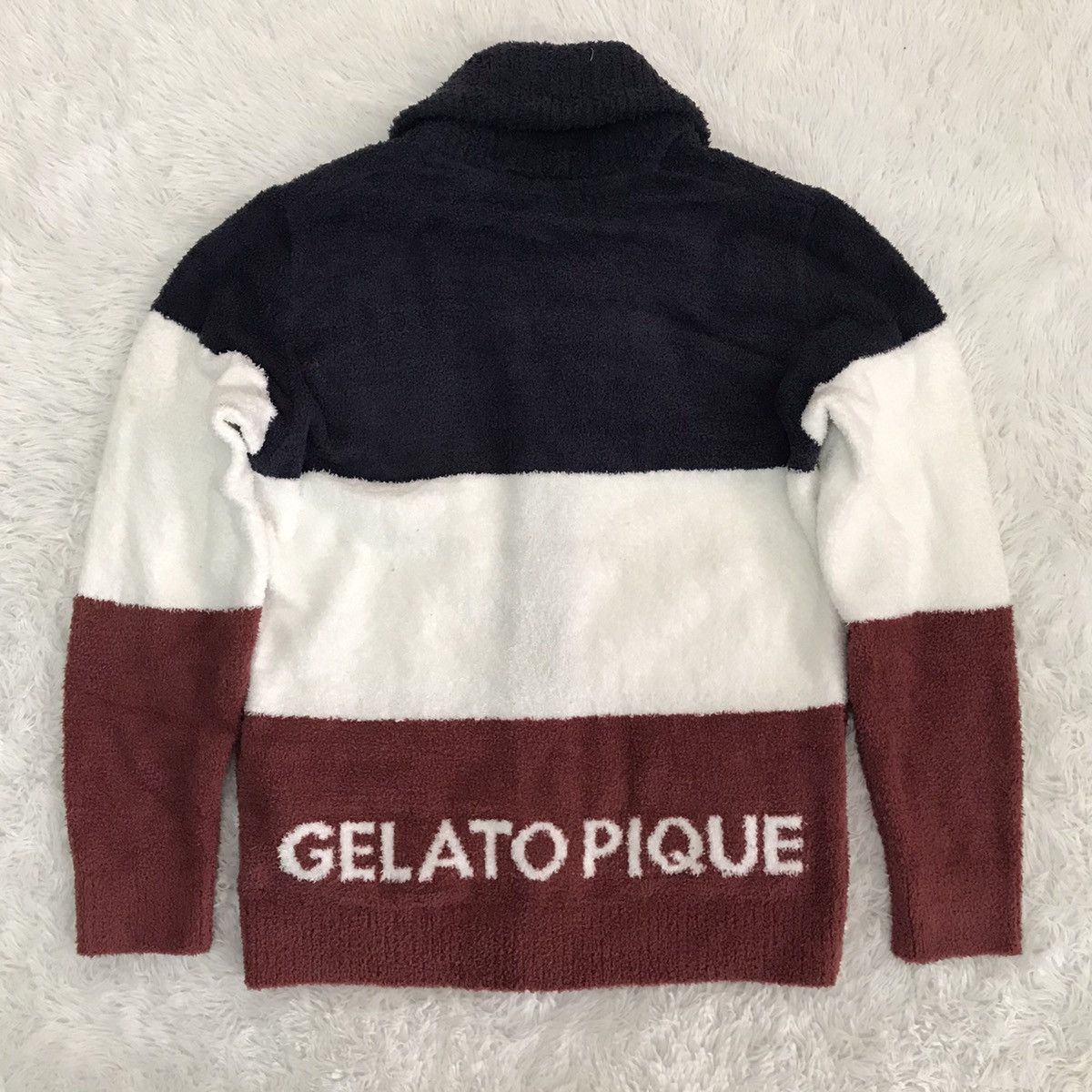 Japanese Brand Gelato Pique Homme 3 Block Colour Fleece Cardigan Sweater Size US M / EU 48-50 / 2 - 8 Thumbnail