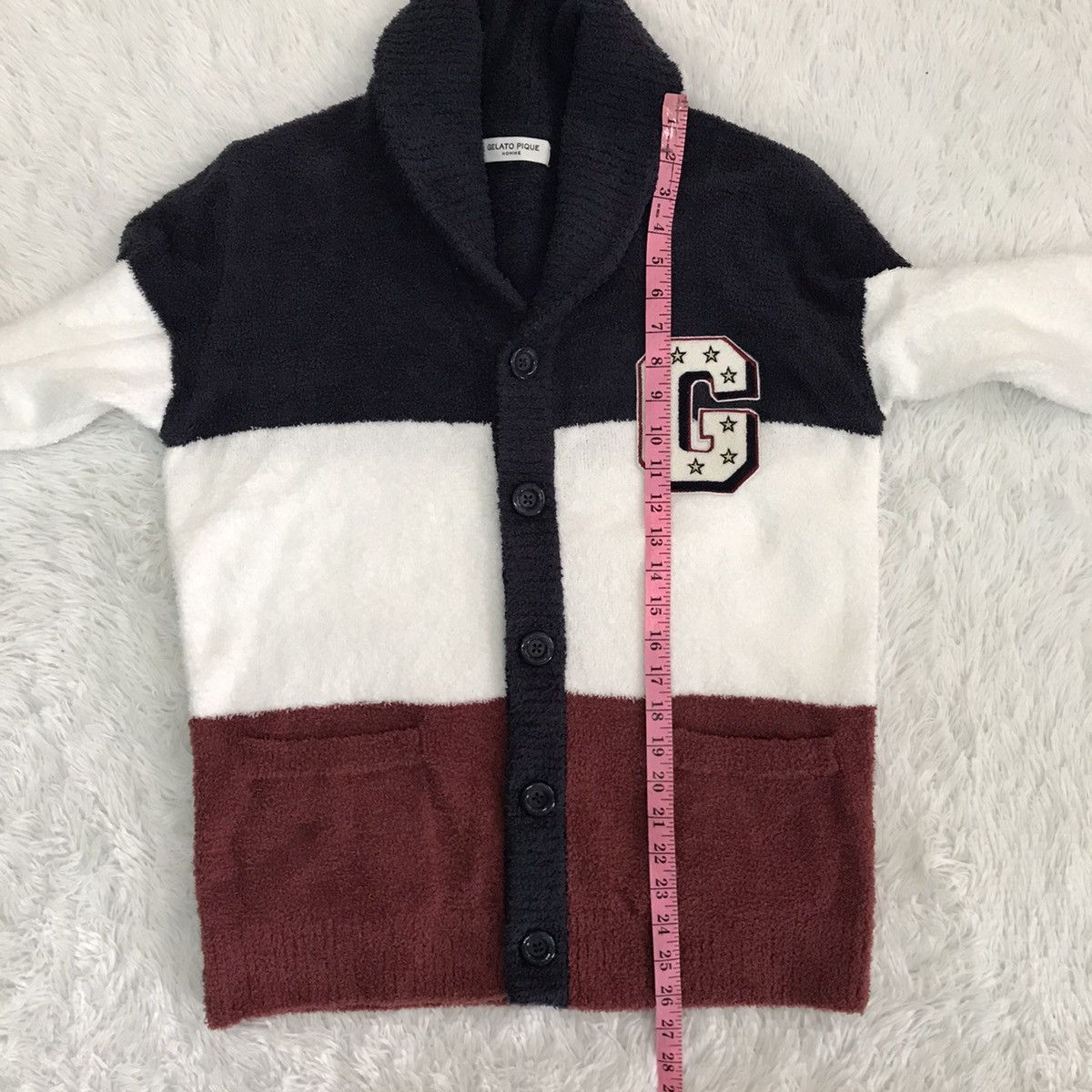 Japanese Brand Gelato Pique Homme 3 Block Colour Fleece Cardigan Sweater Size US M / EU 48-50 / 2 - 19 Thumbnail