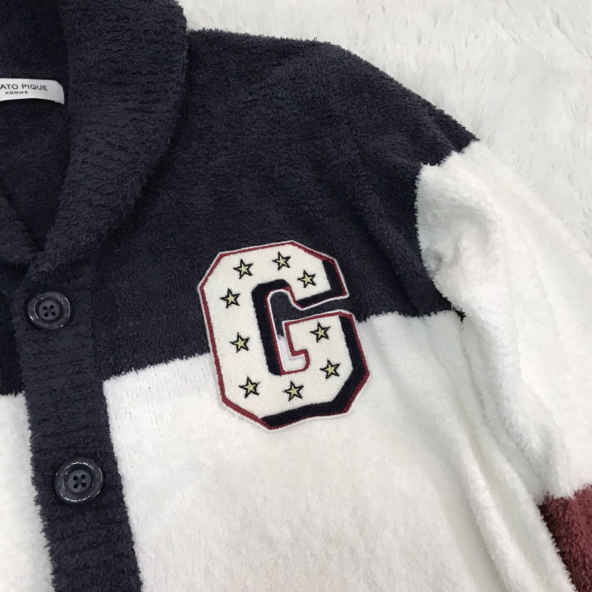 Japanese Brand Gelato Pique Homme 3 Block Colour Fleece Cardigan Sweater Size US M / EU 48-50 / 2 - 7 Thumbnail