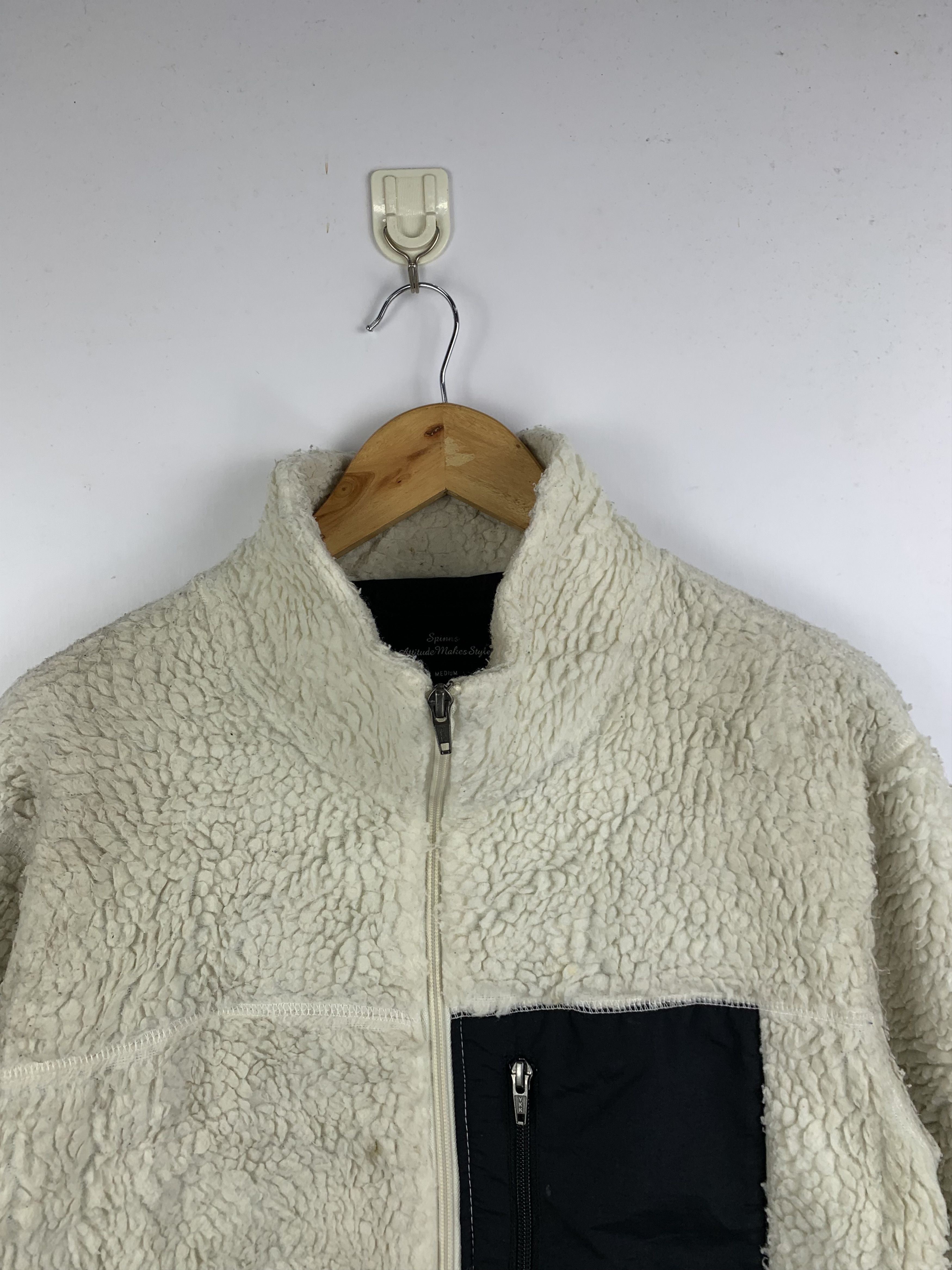 Japanese Brand × Vintage Vintage Spinns Fleece Zip Jacket - Cozy Cream Sherpa Size US M / EU 48-50 / 2 - 3 Thumbnail