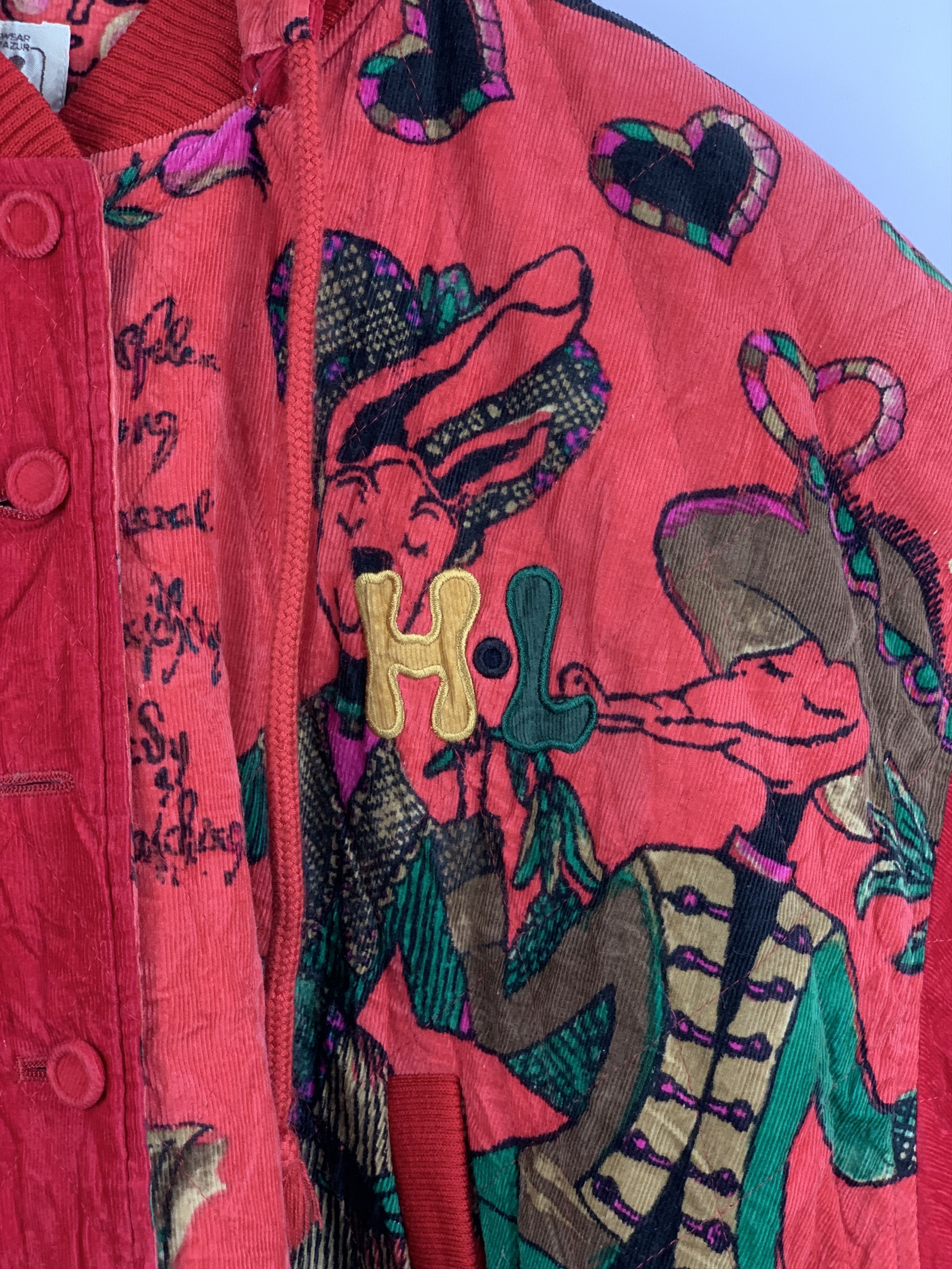 Vintage Vintage Henri Luc Chapuis Graphic Quilted Hooded Bomber Size US XL / EU 56 / 4 - 8 Thumbnail