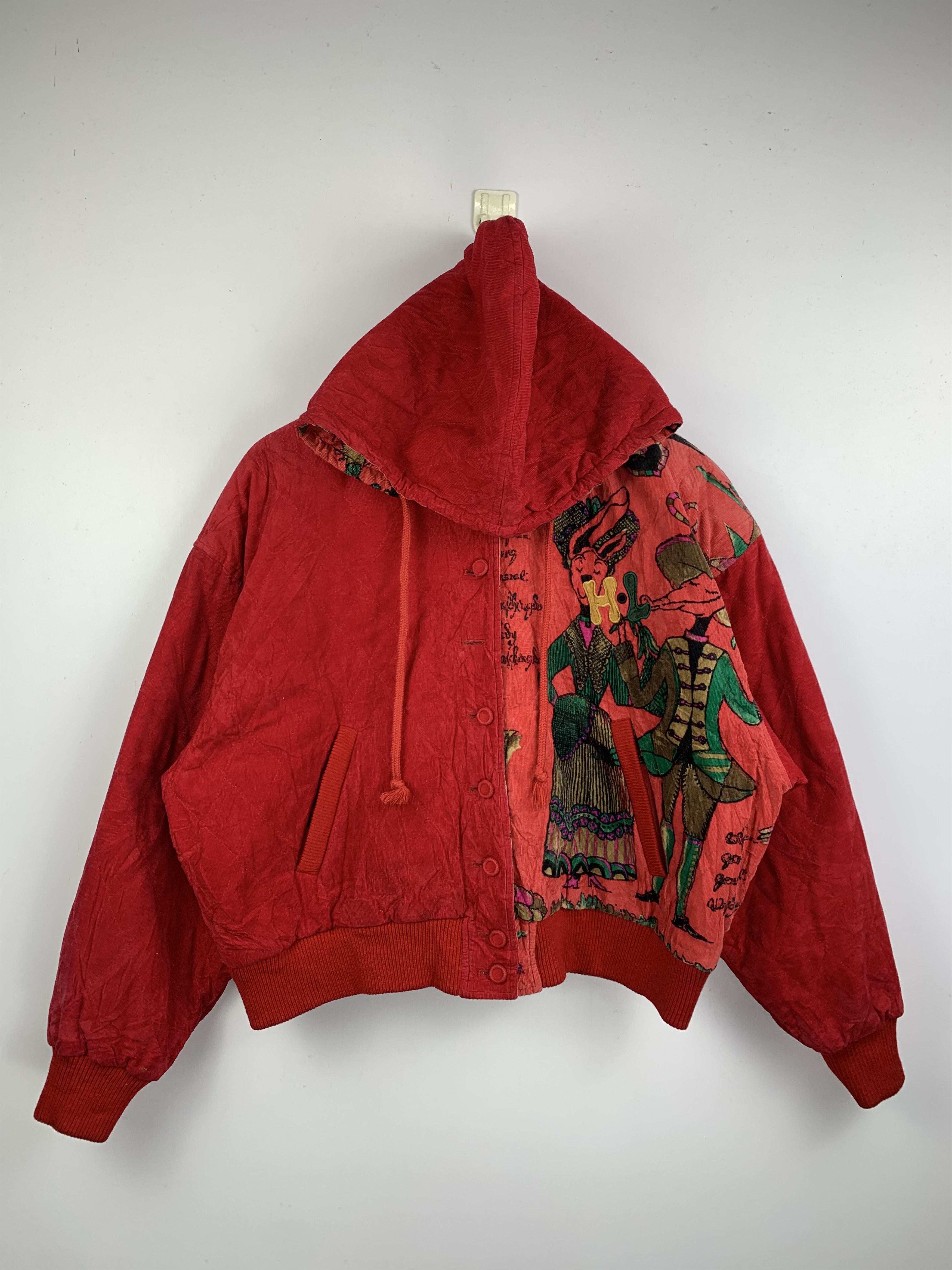 Vintage Vintage Henri Luc Chapuis Graphic Quilted Hooded Bomber Size US XL / EU 56 / 4 - 1 Thumbnail
