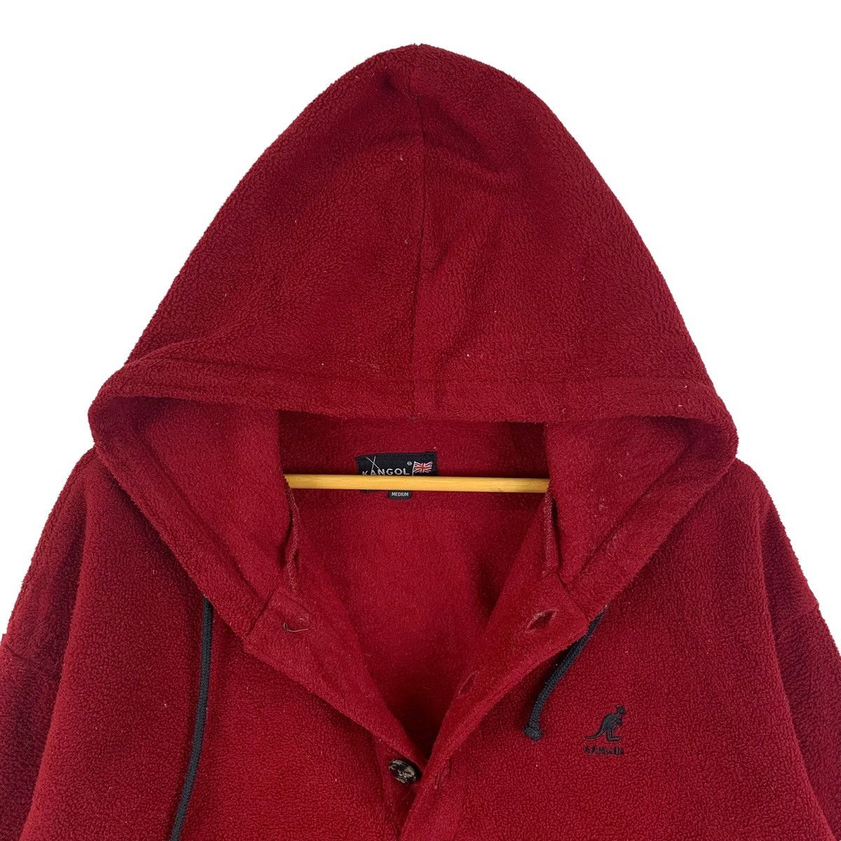 Kangol × Vintage KANGOL England Casualwear Fleece Half Button Hoodie Pullover Size US M / EU 48-50 / 2 - 6 Thumbnail
