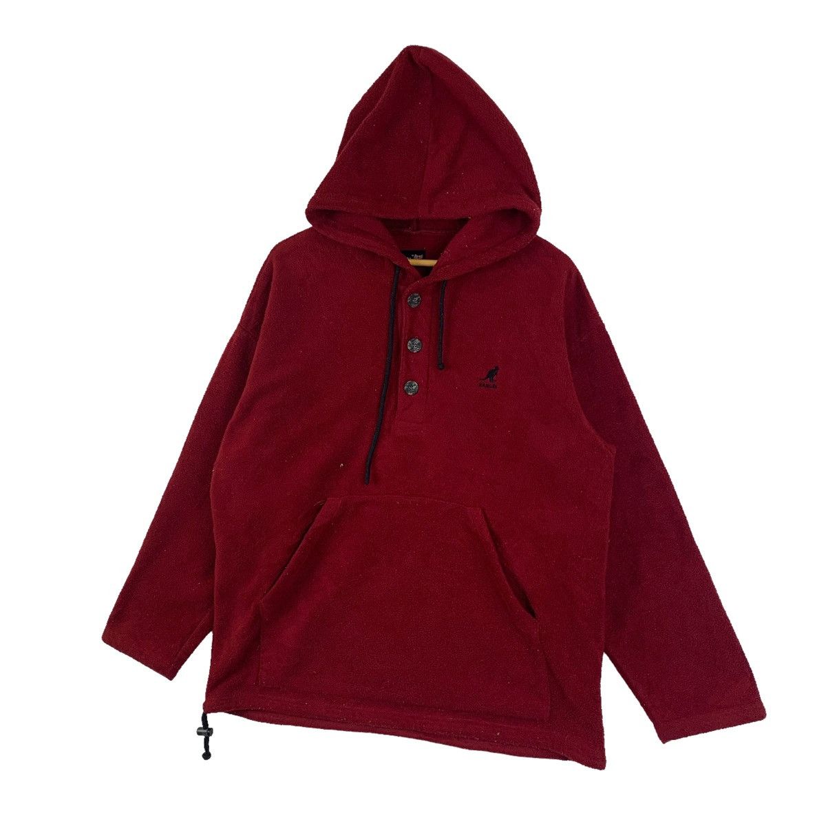 Kangol × Vintage KANGOL England Casualwear Fleece Half Button Hoodie Pullover Size US M / EU 48-50 / 2 - 3 Thumbnail