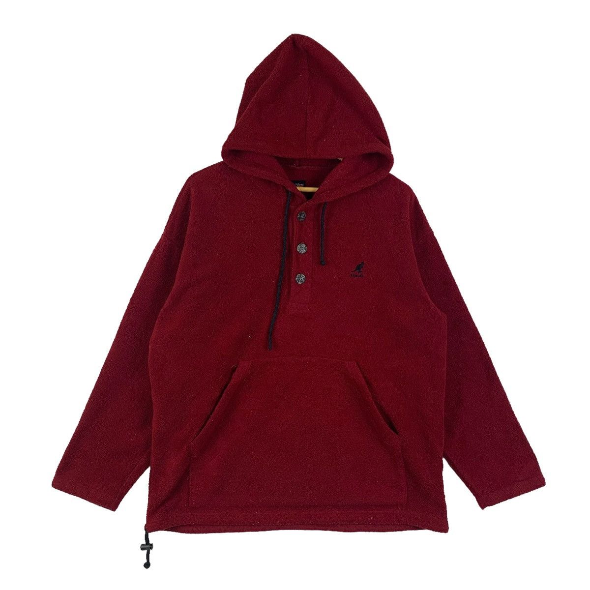 Kangol × Vintage KANGOL England Casualwear Fleece Half Button Hoodie Pullover Size US M / EU 48-50 / 2 - 1 Thumbnail