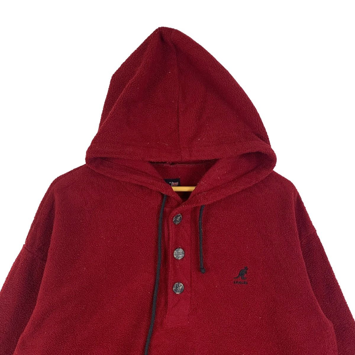 Kangol × Vintage KANGOL England Casualwear Fleece Half Button Hoodie Pullover Size US M / EU 48-50 / 2 - 4 Thumbnail