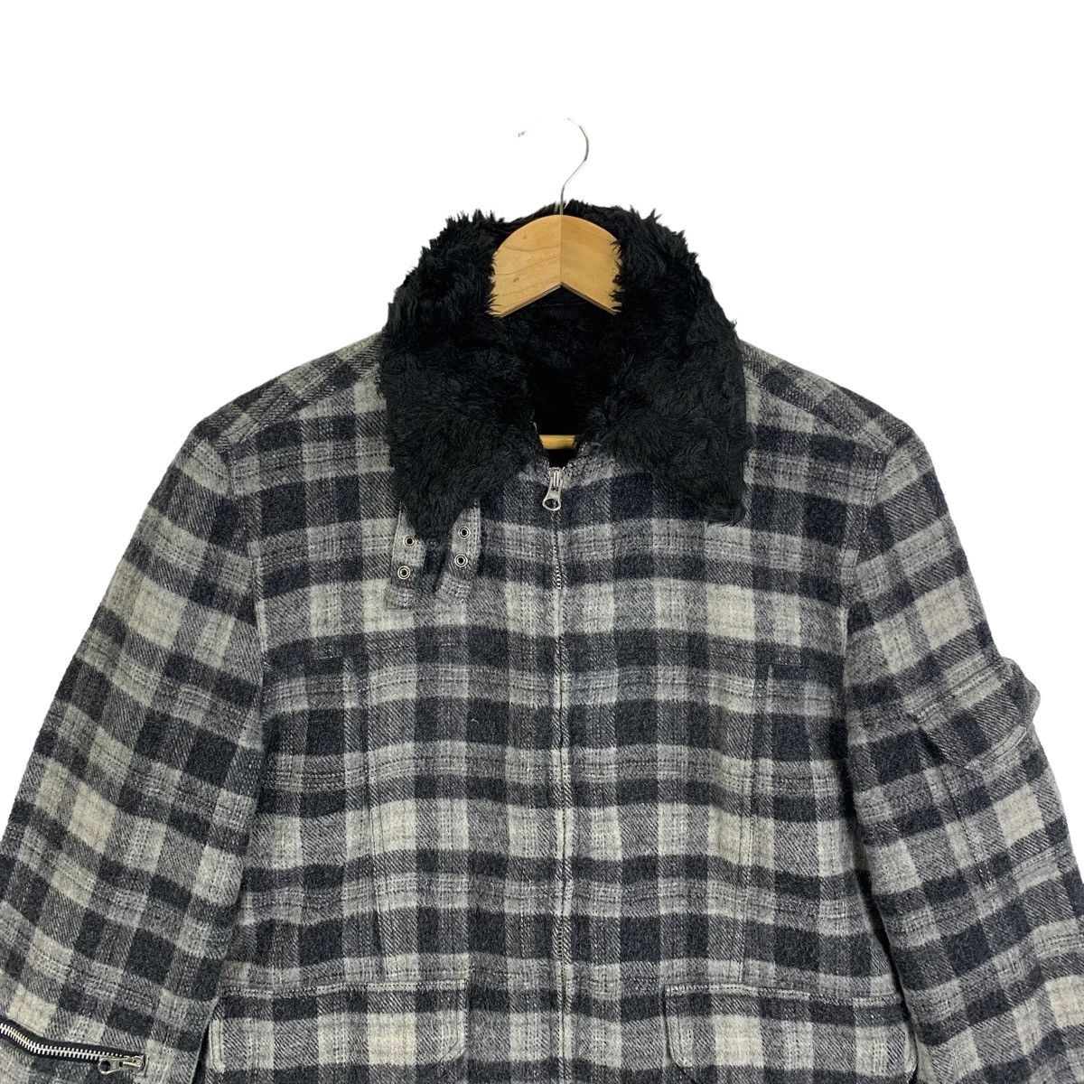 Japanese Brand × PPFM × Vintage PPFM Japanese Brand Design Wool Faux Fur Bomber Jacket Size US M / EU 48-50 / 2 - 5 Thumbnail