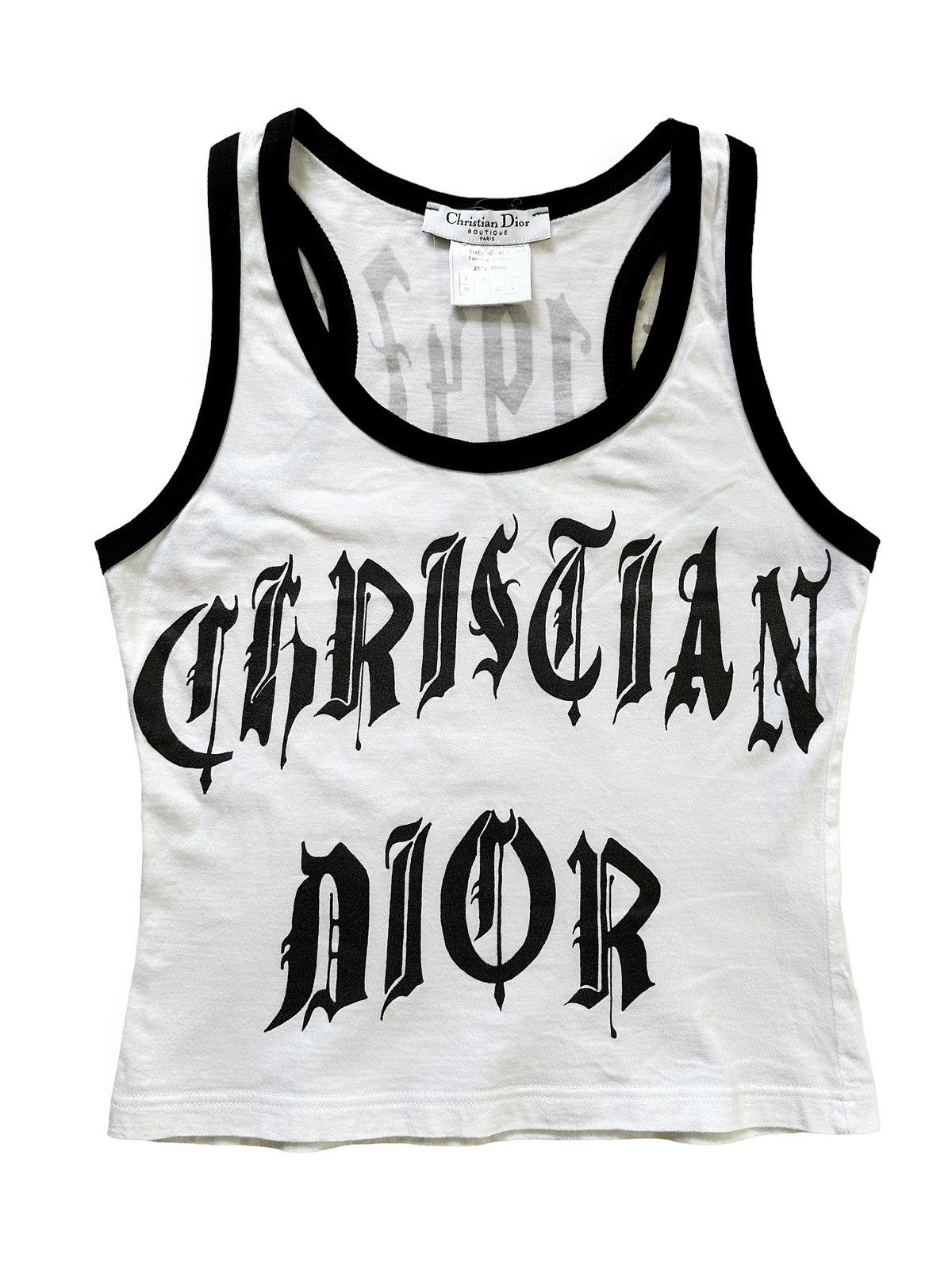 Christian Dior Monsieur × Dior 2002 Runway Dior Goth Logo Tank Top Size XS / US 0-2 / IT 36-38 - 1 Thumbnail