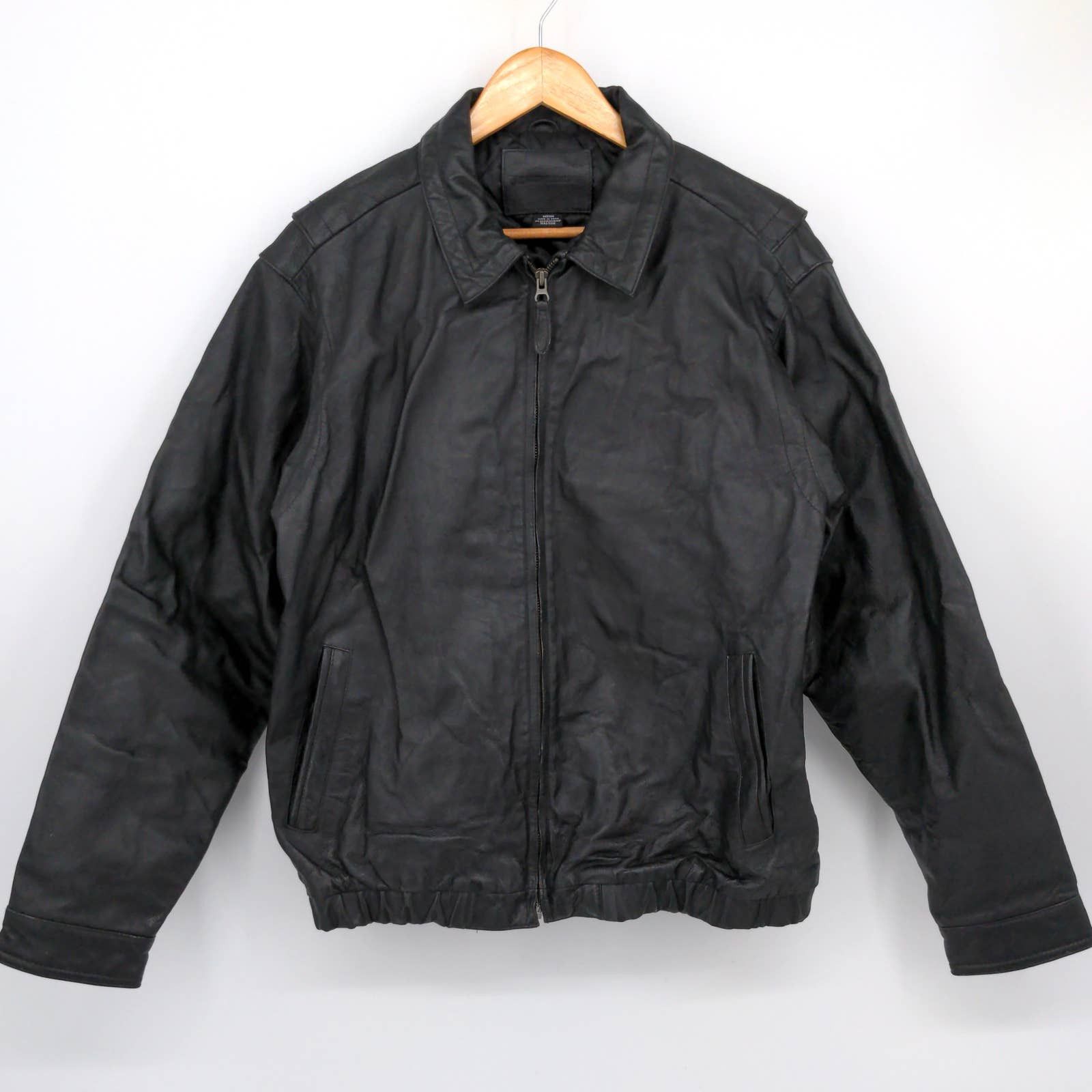 Knightsbridge × Vintage Knightsbridge Leather Motorcycle Jacket Bomber Flight Biker Size US M / EU 48-50 / 2 - 1 Thumbnail