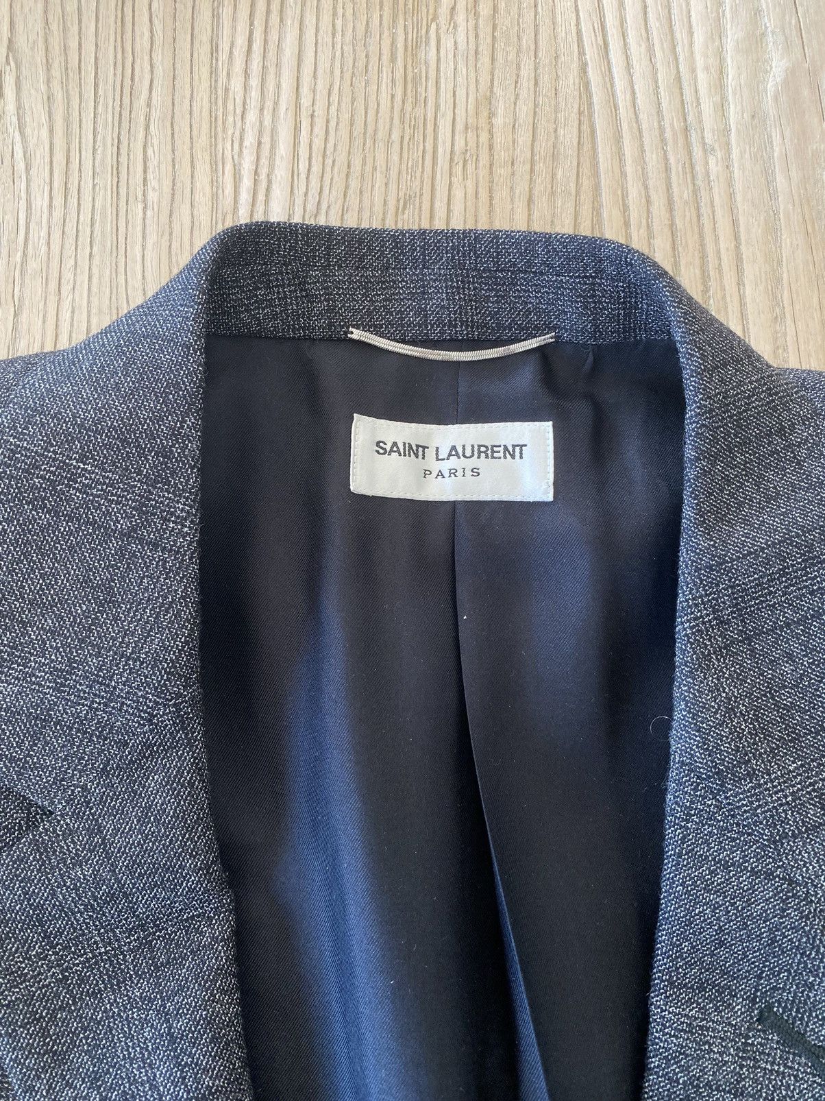 Hedi Slimane × Saint Laurent Paris FW14 Checked Blazer Jacket Size 54R - 3 Thumbnail