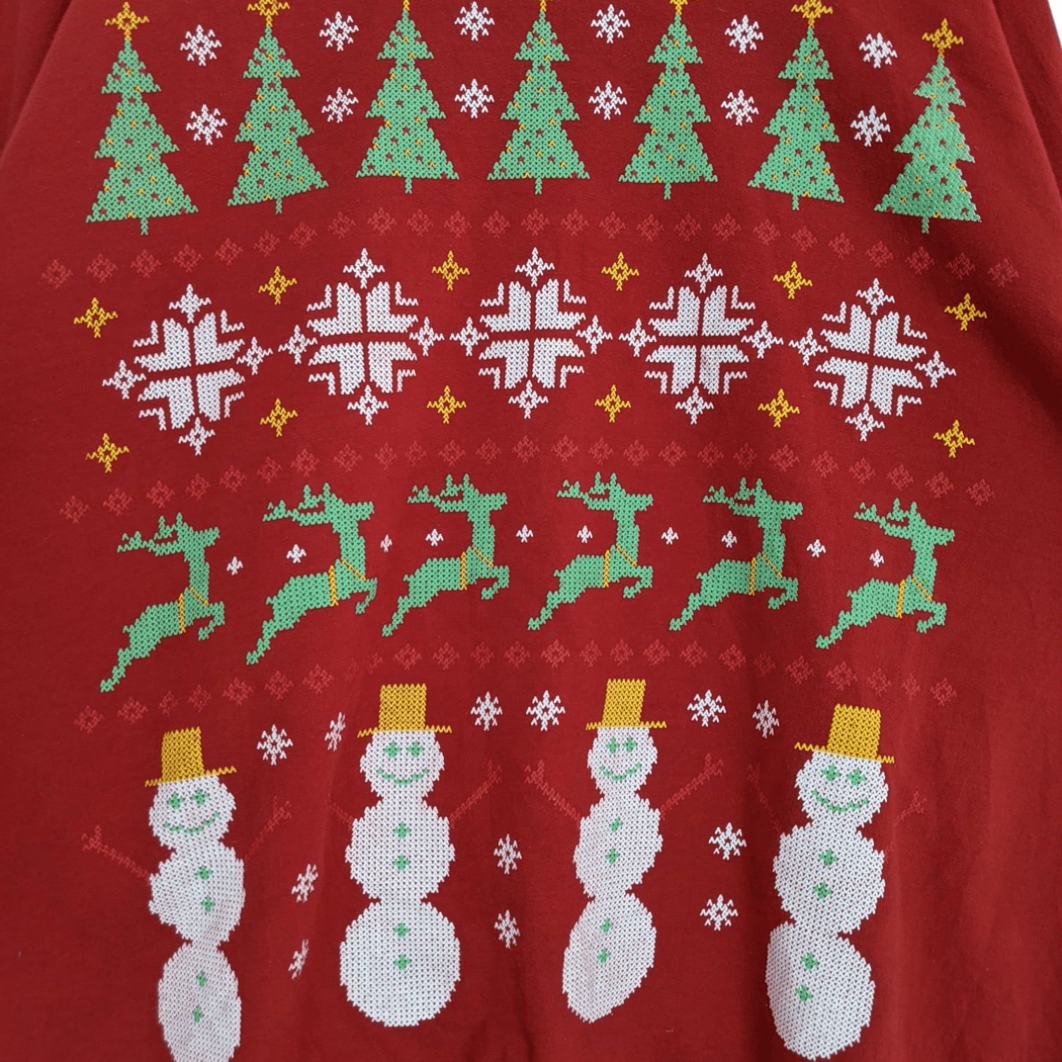 American Apparel CHRISTMAS TREE SNOWMAN Christmas Full Image Sweatshirt Size US XL / EU 56 / 4 - 5 Thumbnail