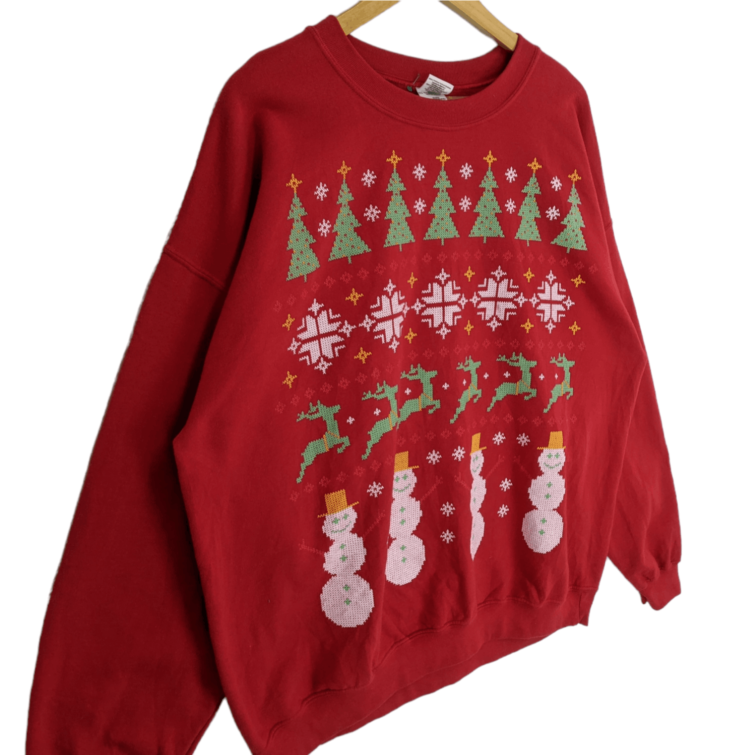American Apparel CHRISTMAS TREE SNOWMAN Christmas Full Image Sweatshirt Size US XL / EU 56 / 4 - 3 Thumbnail