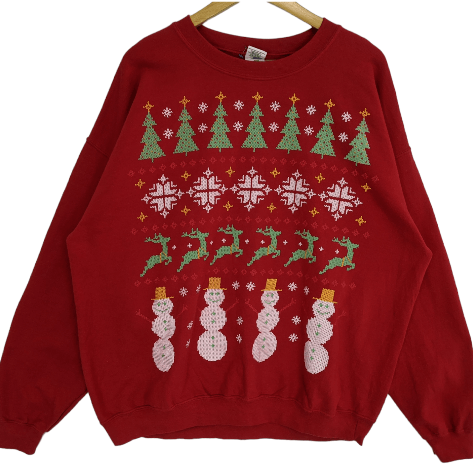 American Apparel CHRISTMAS TREE SNOWMAN Christmas Full Image Sweatshirt Size US XL / EU 56 / 4 - 4 Thumbnail