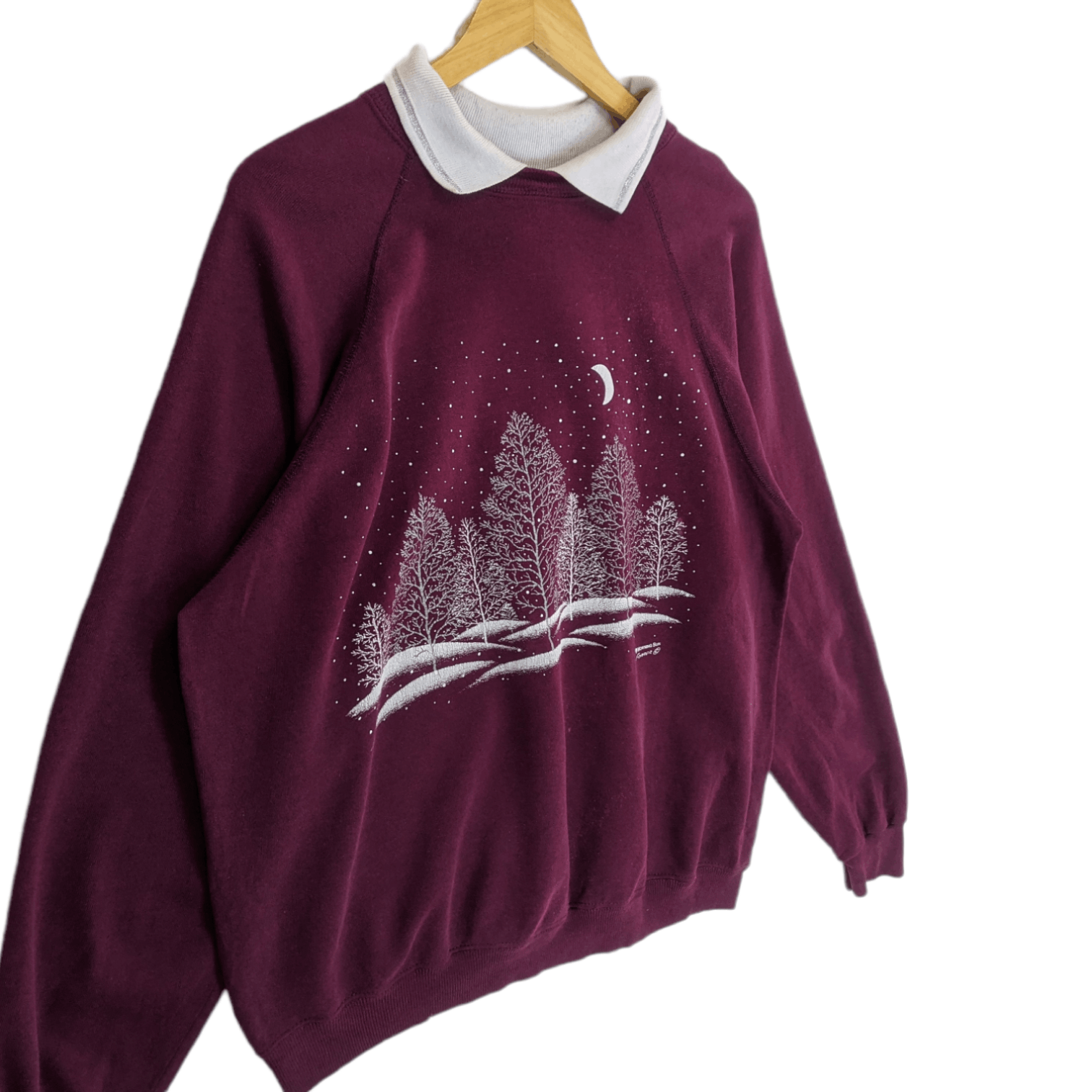 Vintage 80's CHRISTMAS TREE Winter Snow Full Image Sweatshirt Size US XL / EU 56 / 4 - 3 Thumbnail