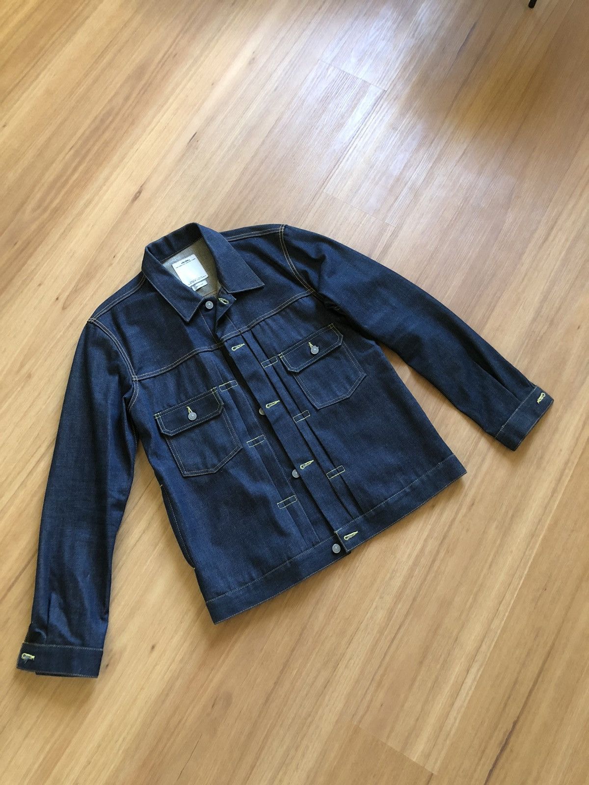 image of Visvim Ss 101 Jacket Unwashed V.f in Denim, Men's (Size XL)