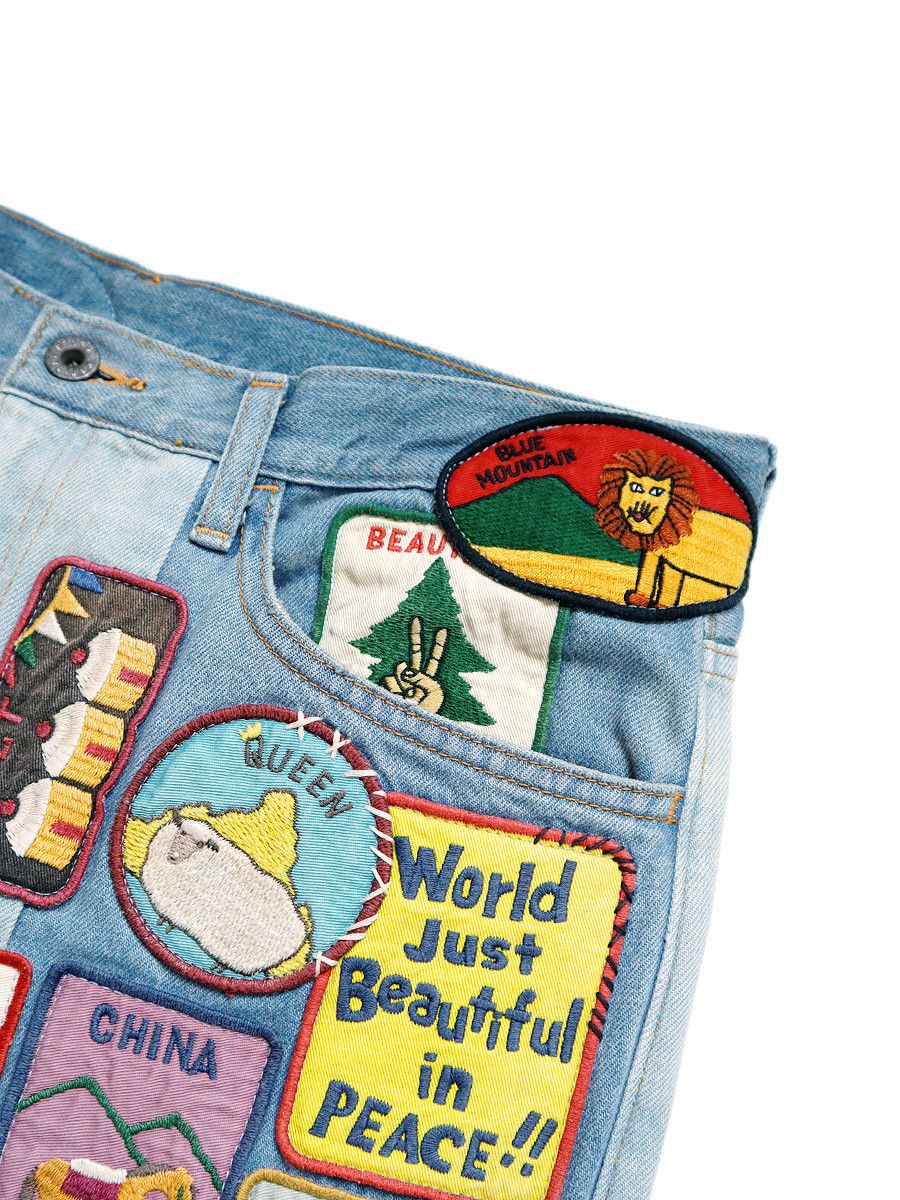 Kapital Kapital 12.5oz 5 Pocket Rat Flared (BEAUTIFUL WORLD INSANE) Size US 36 / EU 52 - 5 Thumbnail