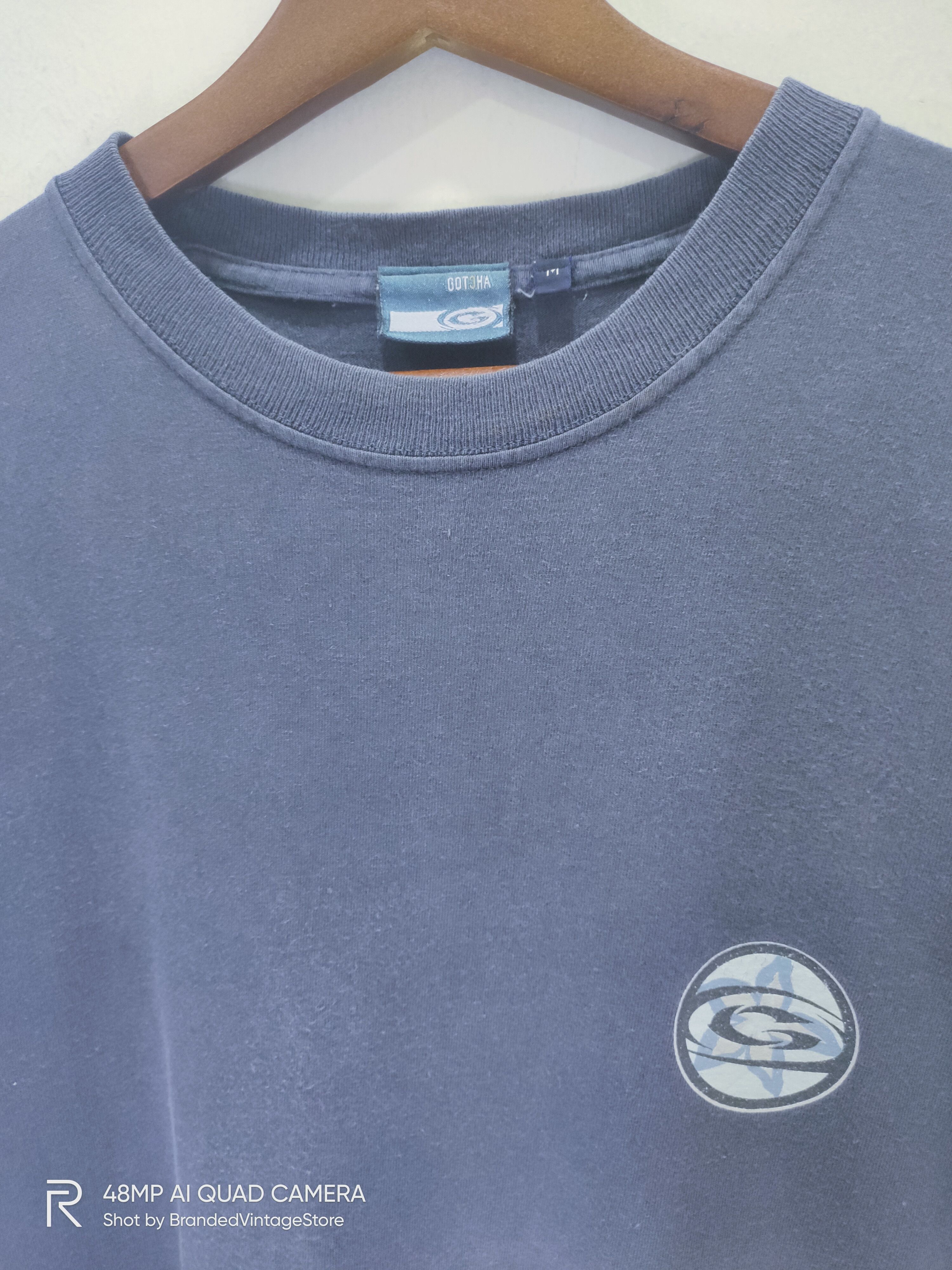 Gotcha Vintage GOTCHA Floral Striped Abstract Big Logo Graphic Tee Size US M / EU 48-50 / 2 - 7 Thumbnail