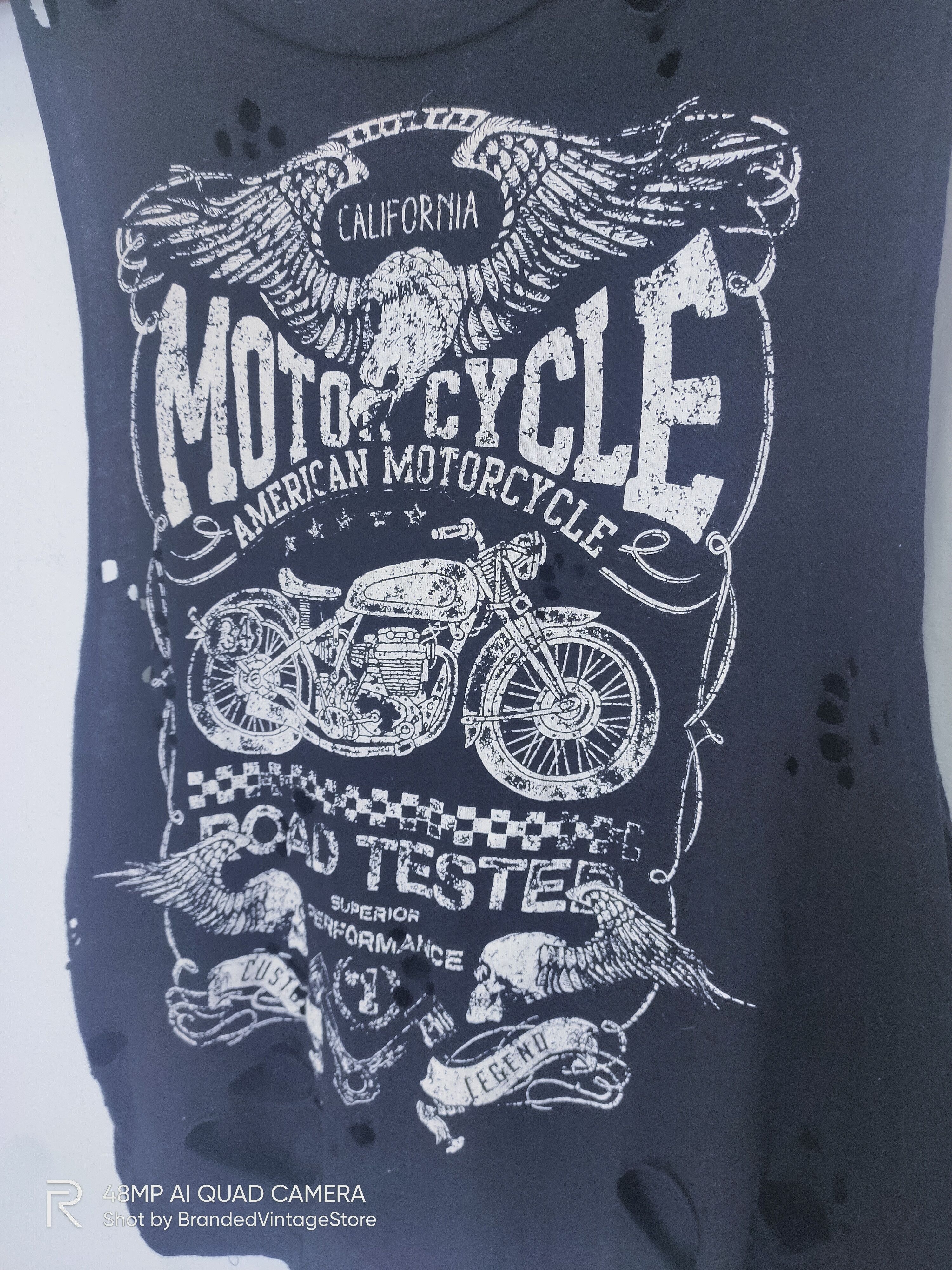 American Eagle Outfitters × Charlotte Olympia × Peak Performance CHARLOTTE RUSSE American Motorcycle Distress Biker Tank Top Size XS / US 0-2 / IT 36-38 - 4 Thumbnail