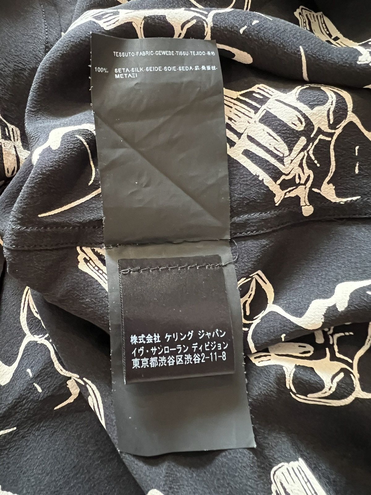 Hedi Slimane × Saint Laurent Paris SAINT LAURENT FW14 REVOLVER PRINT RUNWAY SILK SHIRT Size US XL / EU 56 / 4 - 6 Thumbnail