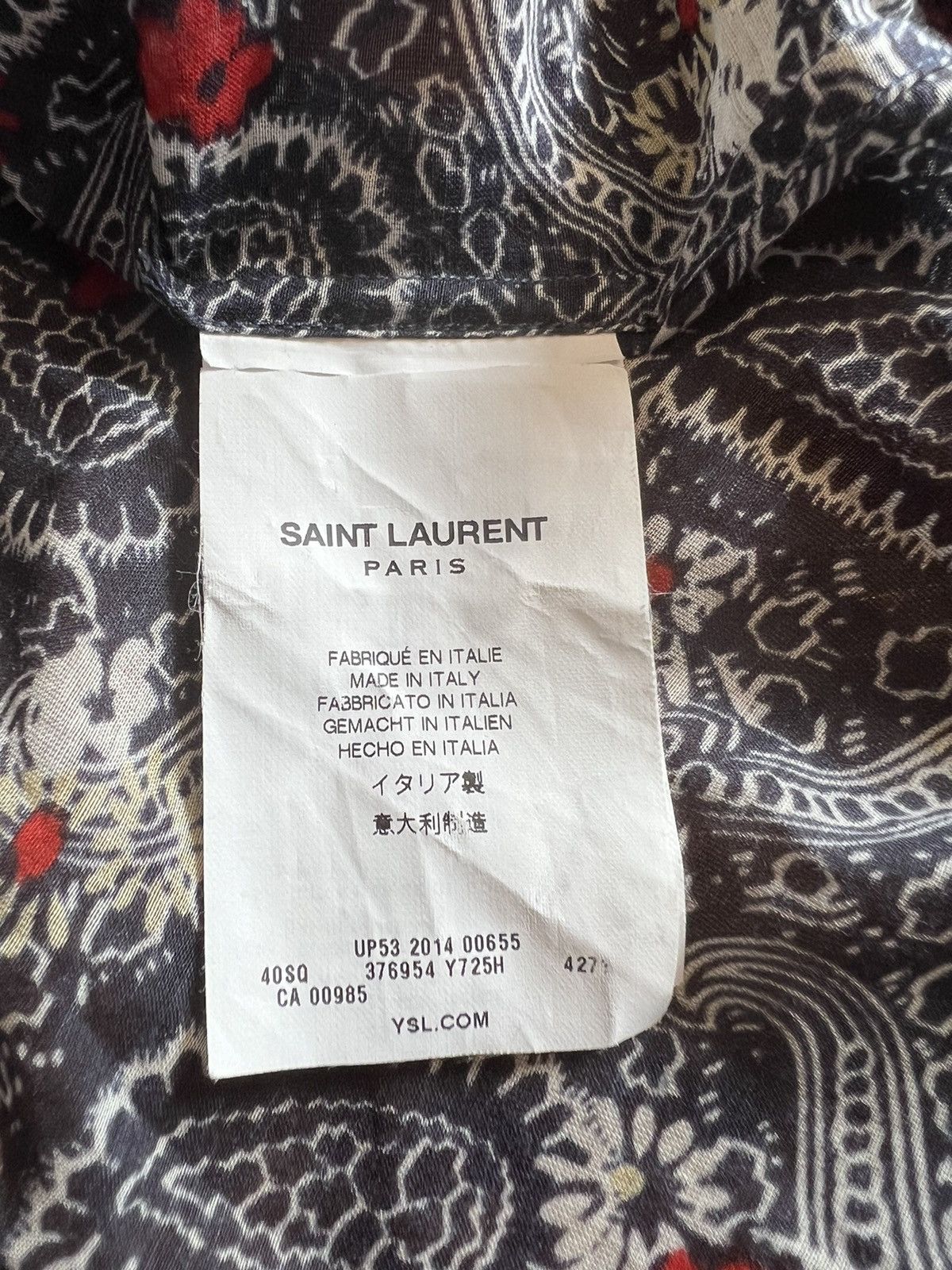 Hedi Slimane × Saint Laurent Paris SAINT LAURENT SS15 PAISLEY SHIRT Size US XL / EU 56 / 4 - 4 Thumbnail