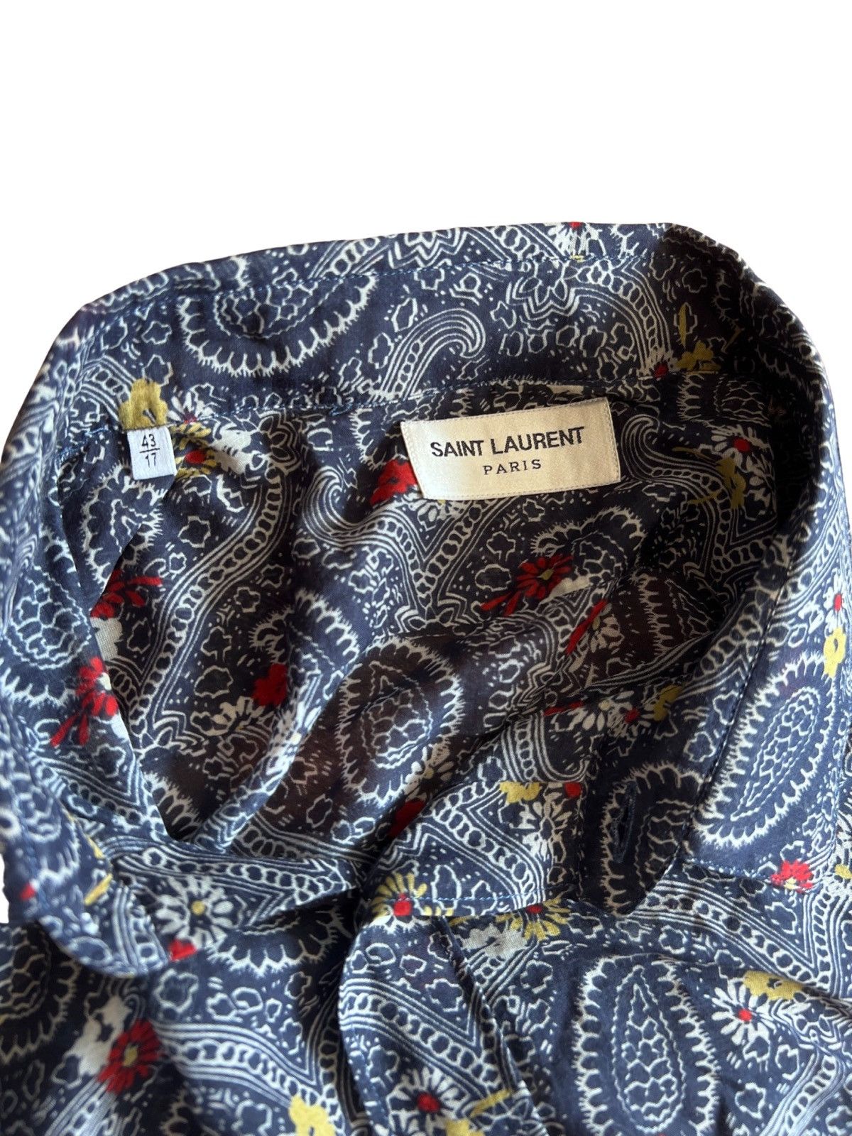 Hedi Slimane × Saint Laurent Paris SAINT LAURENT SS15 PAISLEY SHIRT Size US XL / EU 56 / 4 - 3 Thumbnail