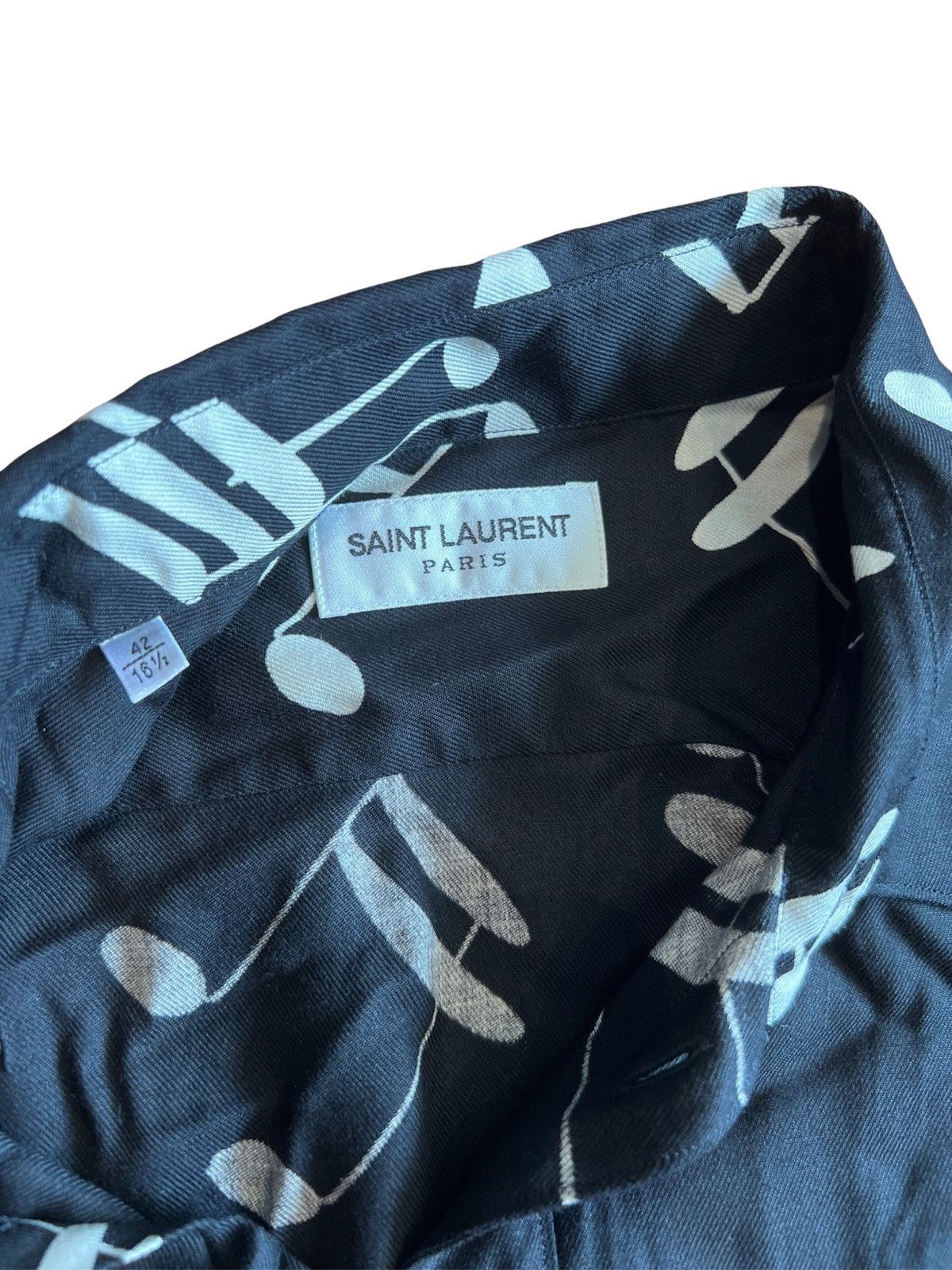 Hedi Slimane × Saint Laurent Paris SAINT LAURENT FW16 MUSIC PRINT SHIRT Size US XL / EU 56 / 4 - 3 Thumbnail