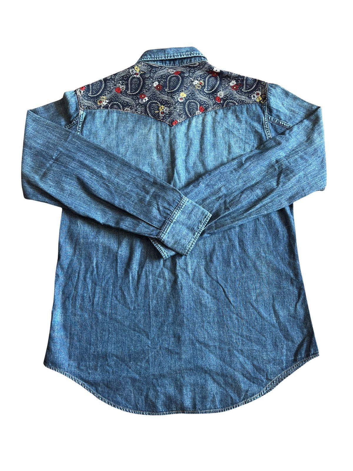 Hedi Slimane × Saint Laurent Paris SAINT LAURENT SS15 PAISLEY DENIM SHIRT Size US XL / EU 56 / 4 - 2 Thumbnail