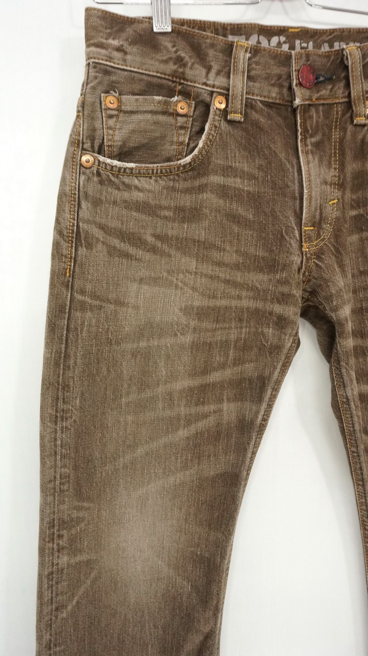 Edwin 🔥 Flare Vintage EDWIN 503 Japan Distressed Brown Jeans W30 Size US 30 / EU 46 - 5 Thumbnail