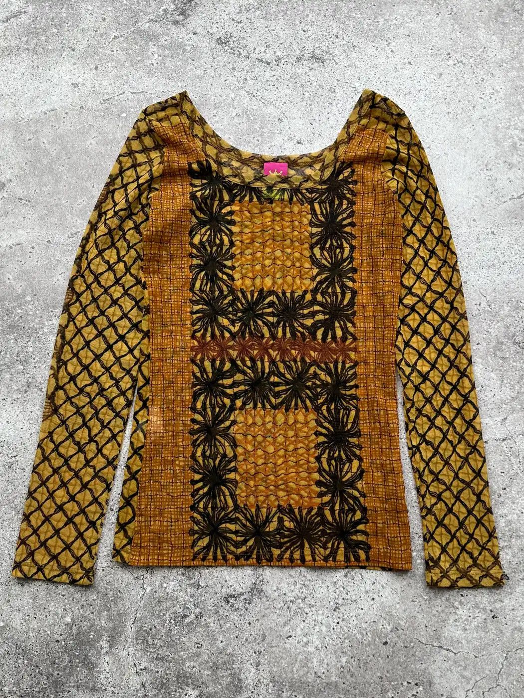 Top Vintage Save The Queen En Maille Transparente - Taille S - Occasion Très Bon état