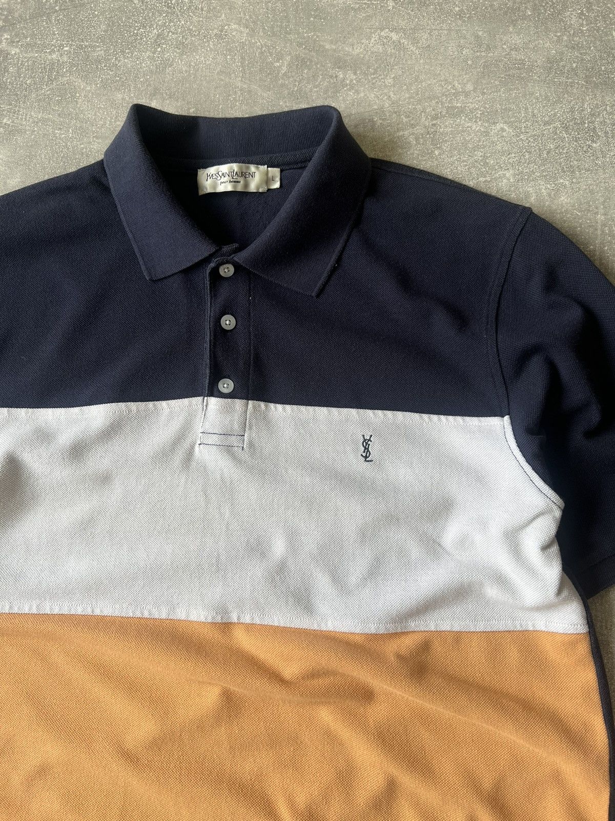 Yves Saint Laurent YSL Yves Saint Laurent Pour Homme Polo Shirt Size L Size US L / EU 52-54 / 3 - 3 Thumbnail