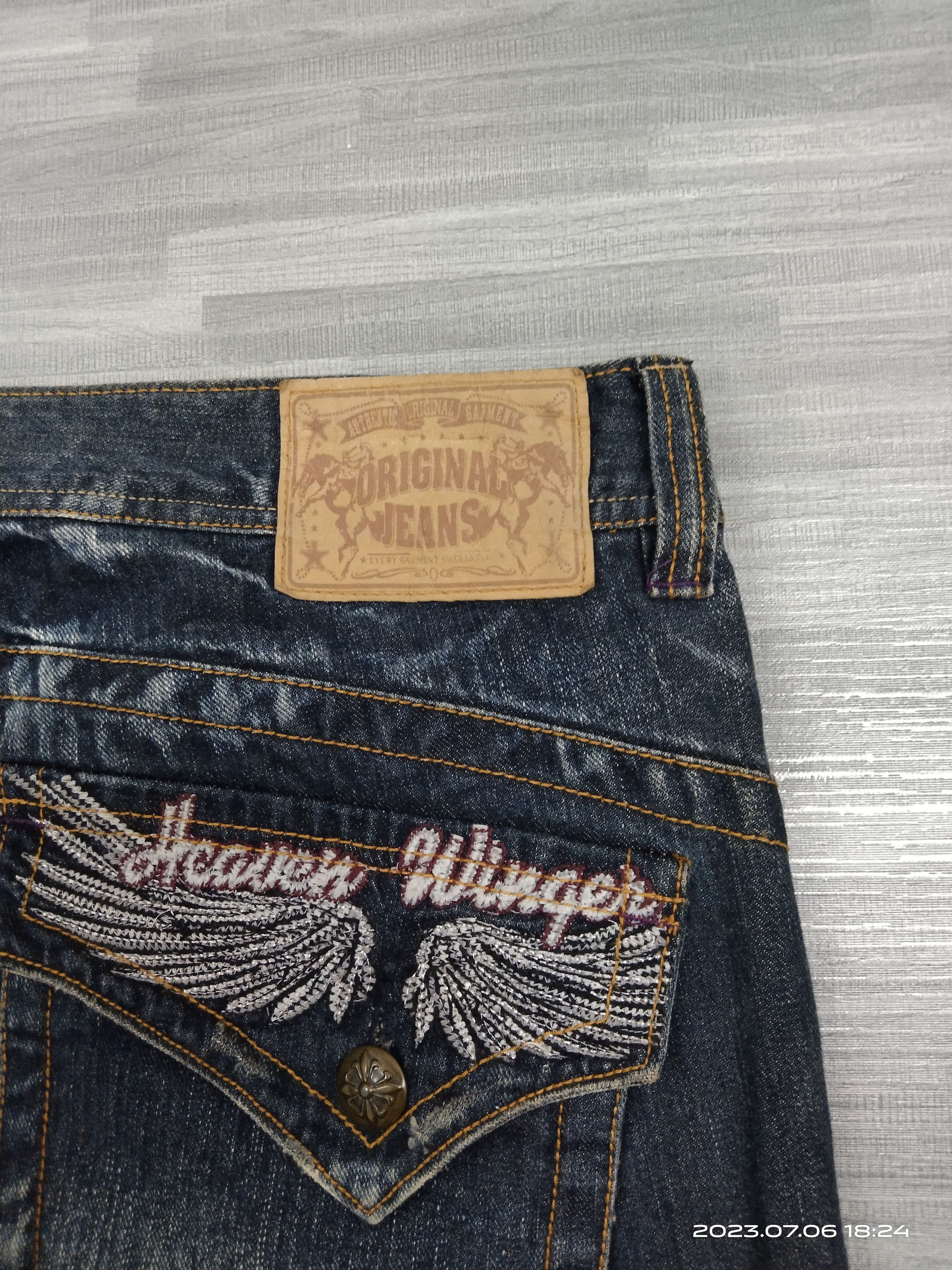 Japanese Brand WASHED BLUE OG JEANS EMBROIDED WING DENIM PANTS Size US 34 / EU 50 - 9 Thumbnail