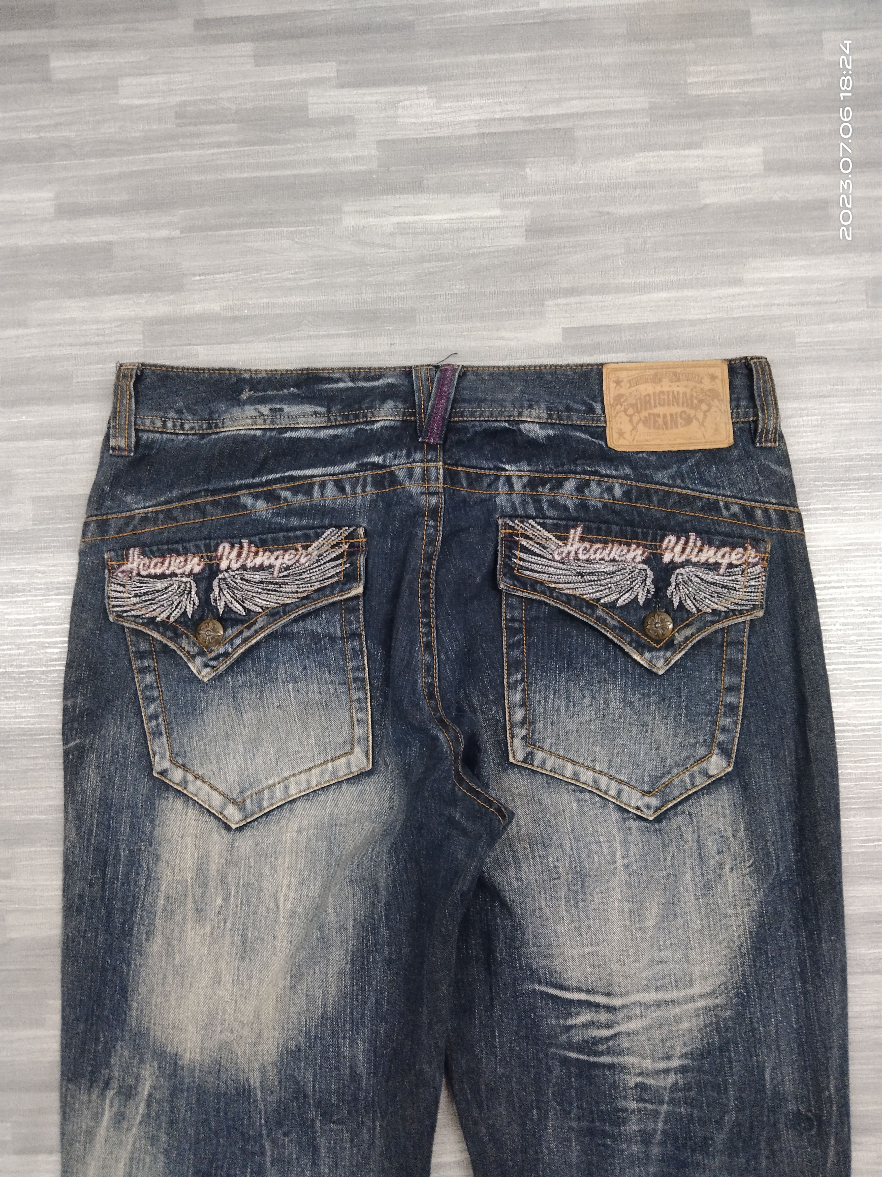 Japanese Brand WASHED BLUE OG JEANS EMBROIDED WING DENIM PANTS Size US 34 / EU 50 - 5 Thumbnail