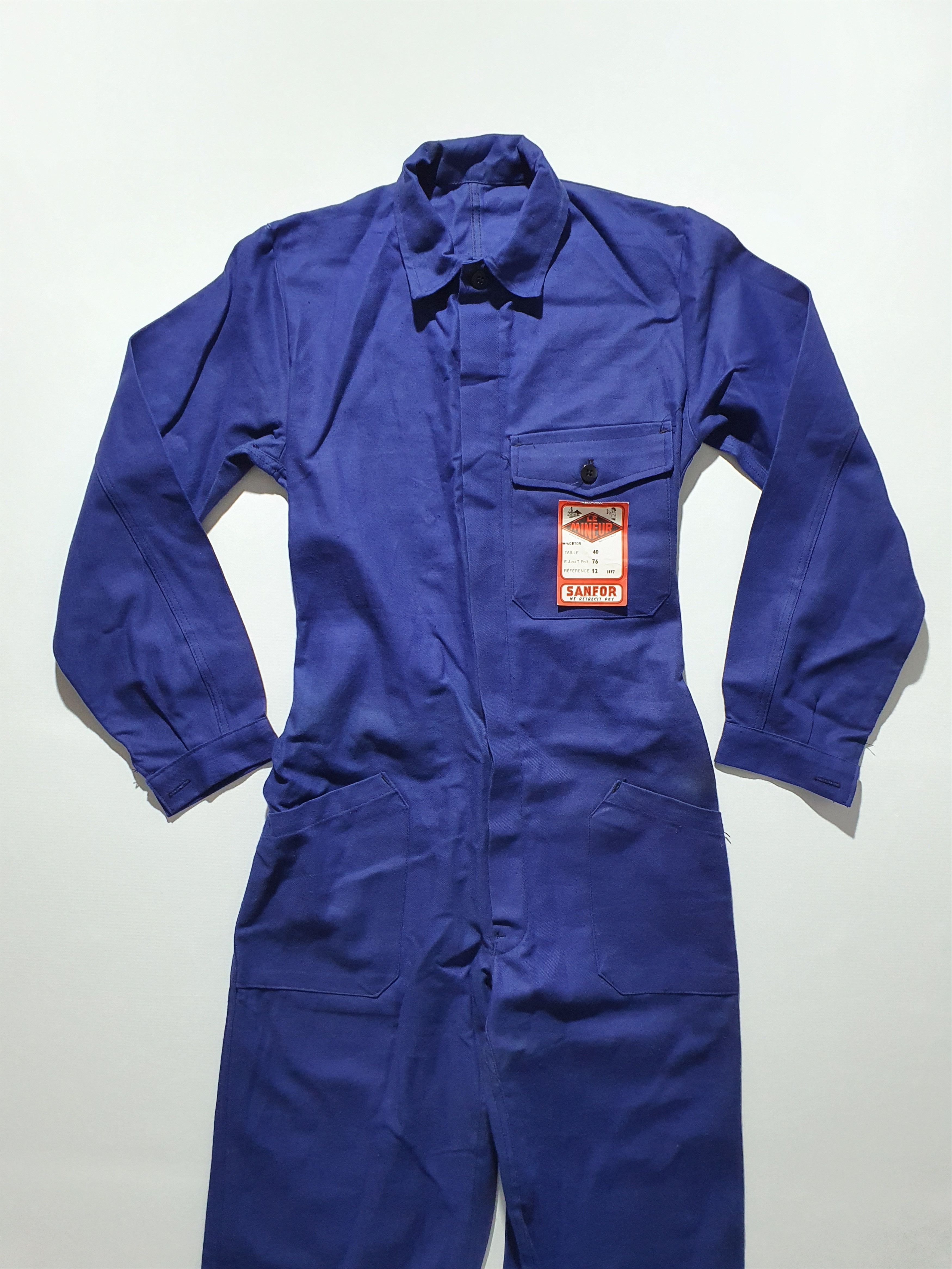 image of Le Laboureur x Vetra Vintage 60S Sanfor Le Mineur Worker Overalls Jumpsuits in Blue, Men's (Size 31