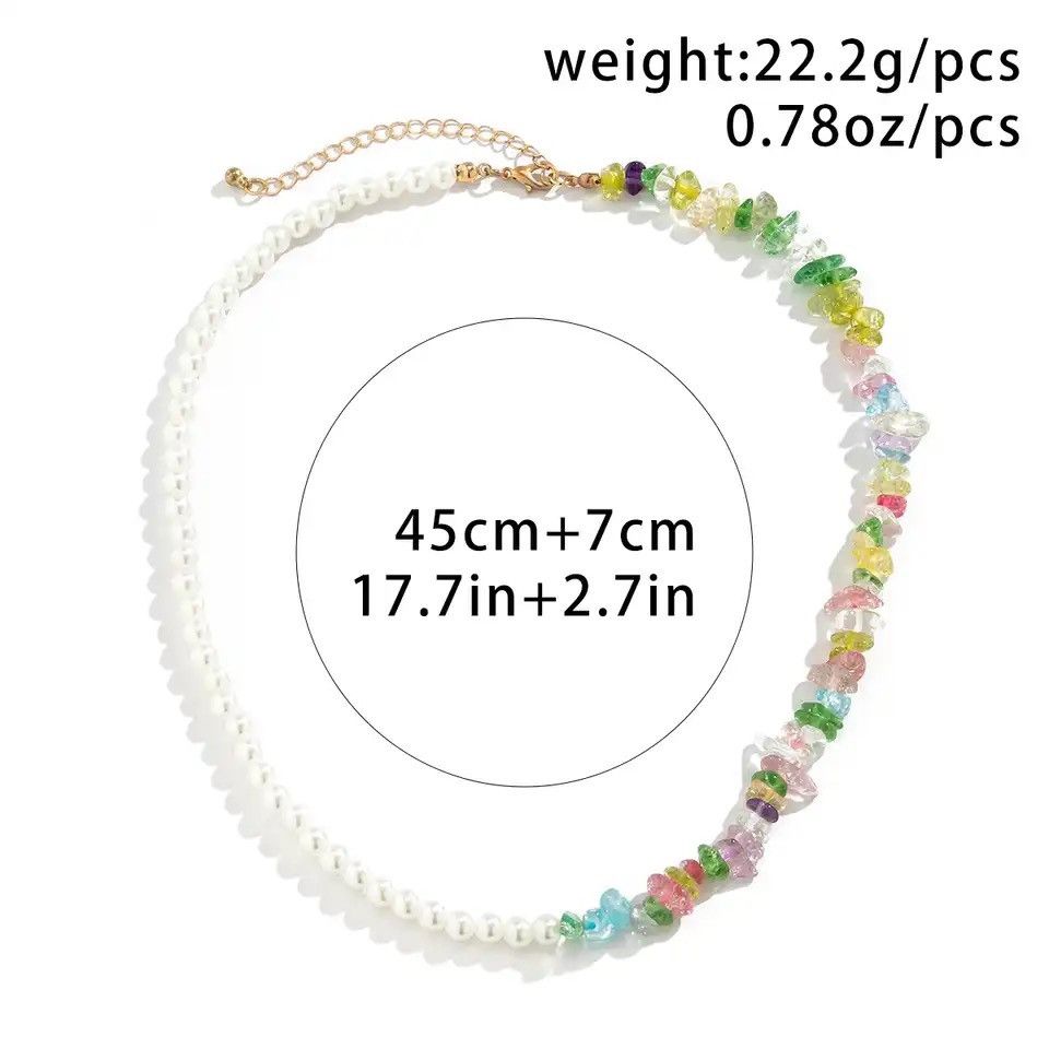 Jewelry Glass Crystal Imitation Pearl Choker Necklace Size ONE SIZE - 2 Thumbnail