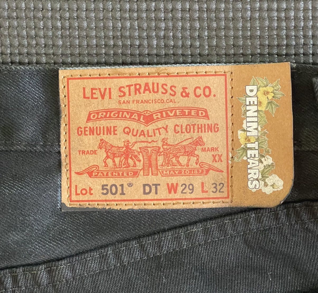 DENIM TEARS × Levi's × Levi's Made & Crafted Denim Tears Levi’s Cotton Wreath Jeans Clay Size US 29 - 3 Thumbnail