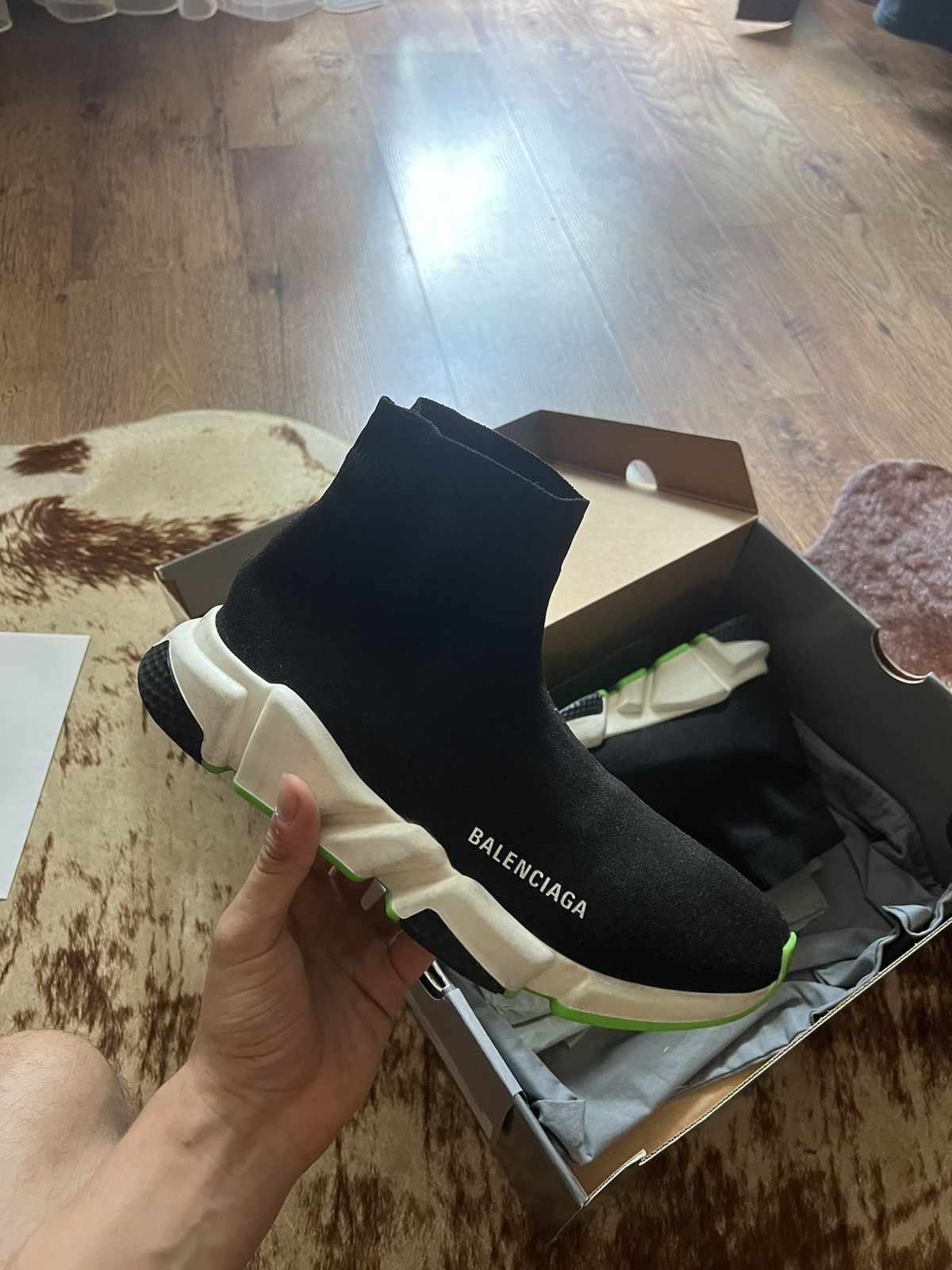 Balenciaga Balenciaga speed trainer green sole Grailed