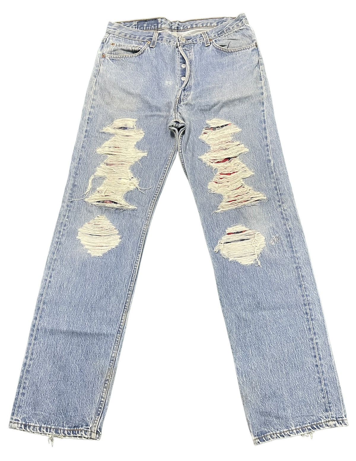 image of Distressed Denim x Levis Vintage Levi's 501 Xx 90's Jeans Usa in Light Blue, Men's (Size 35)