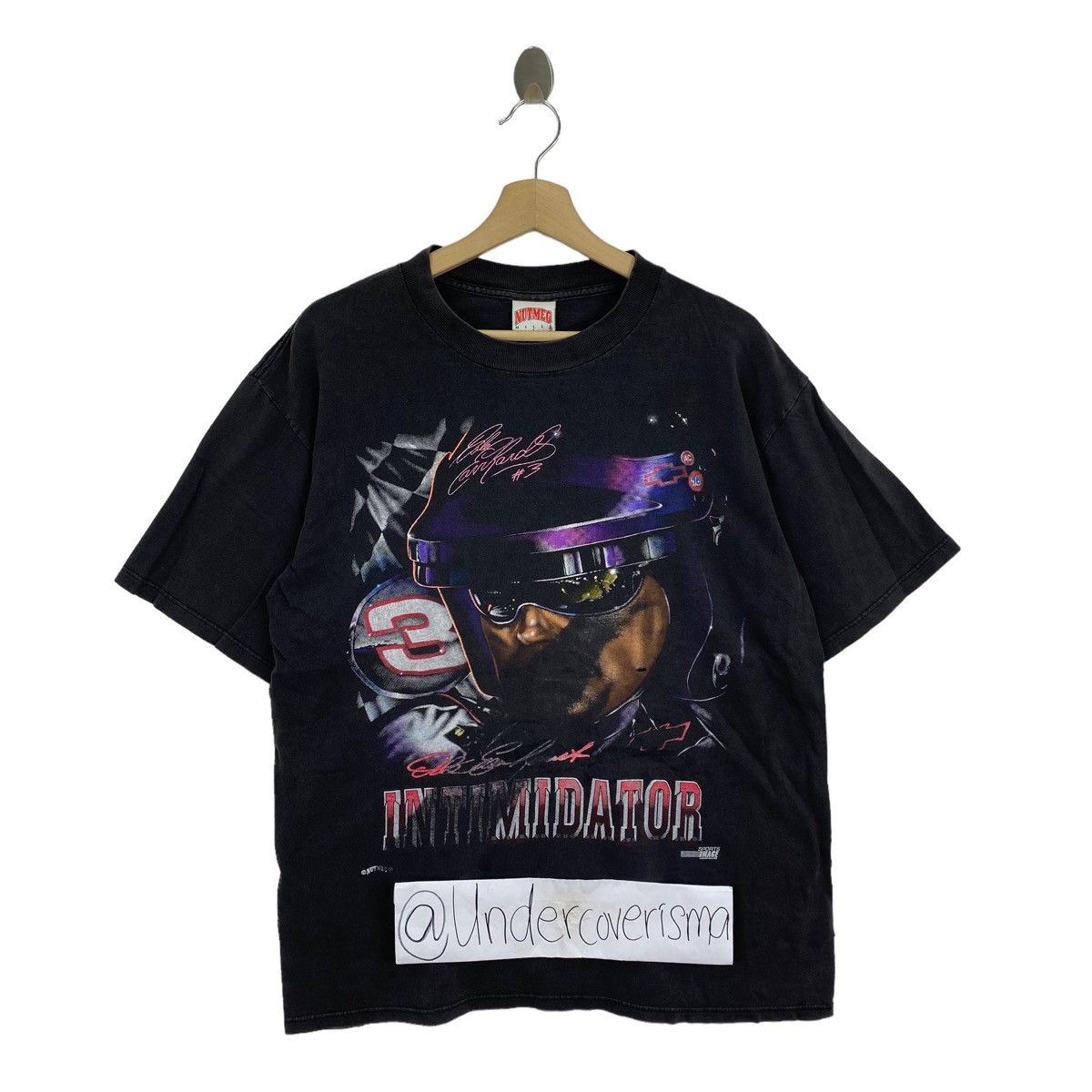 Vintage 90s THE INTIMIDATOR Dale Earnhardt Big Print Black
