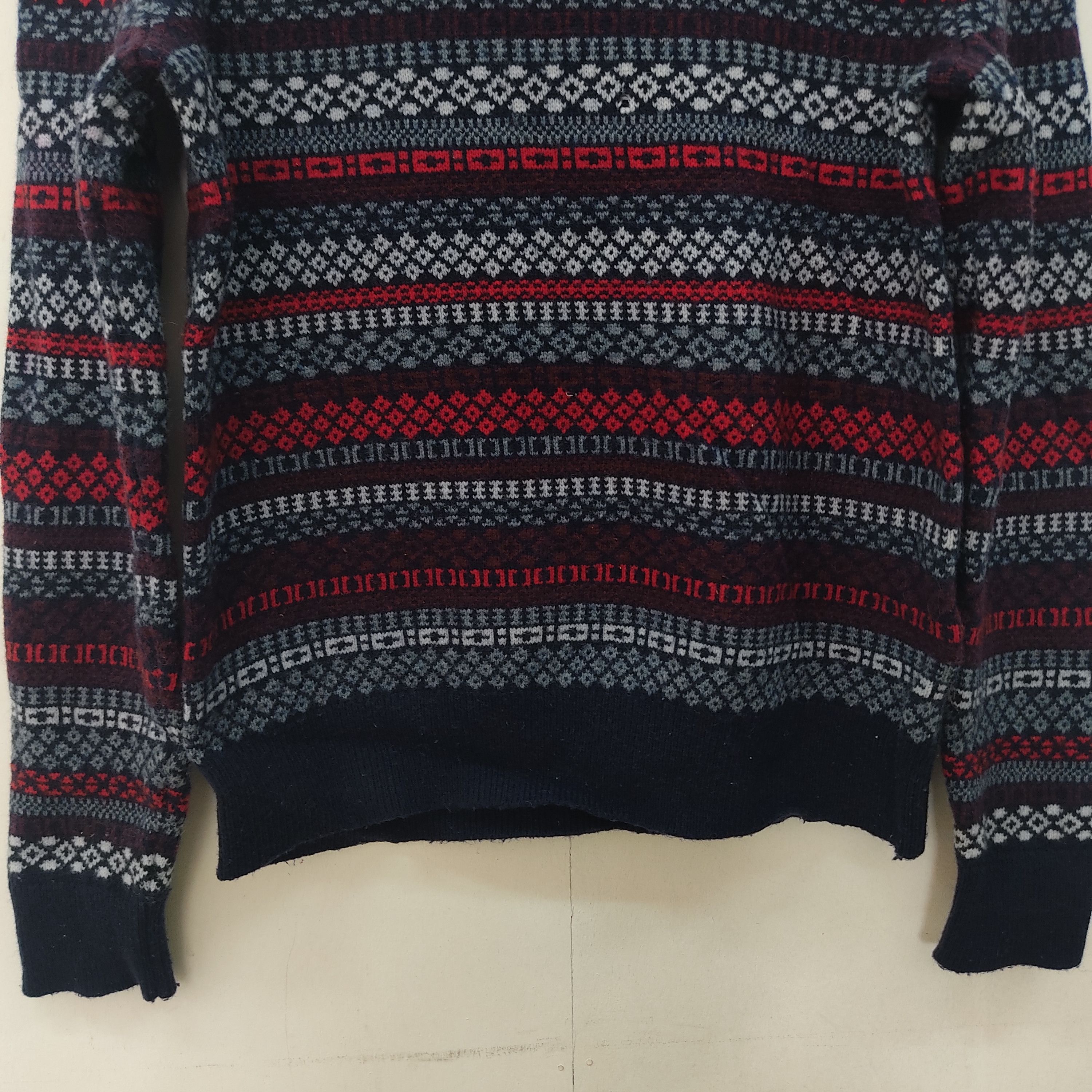 Gap × Japanese Brand Lambwool Gap Stripe Navajo Knitwear Jumper Size US M / EU 48-50 / 2 - 3 Thumbnail