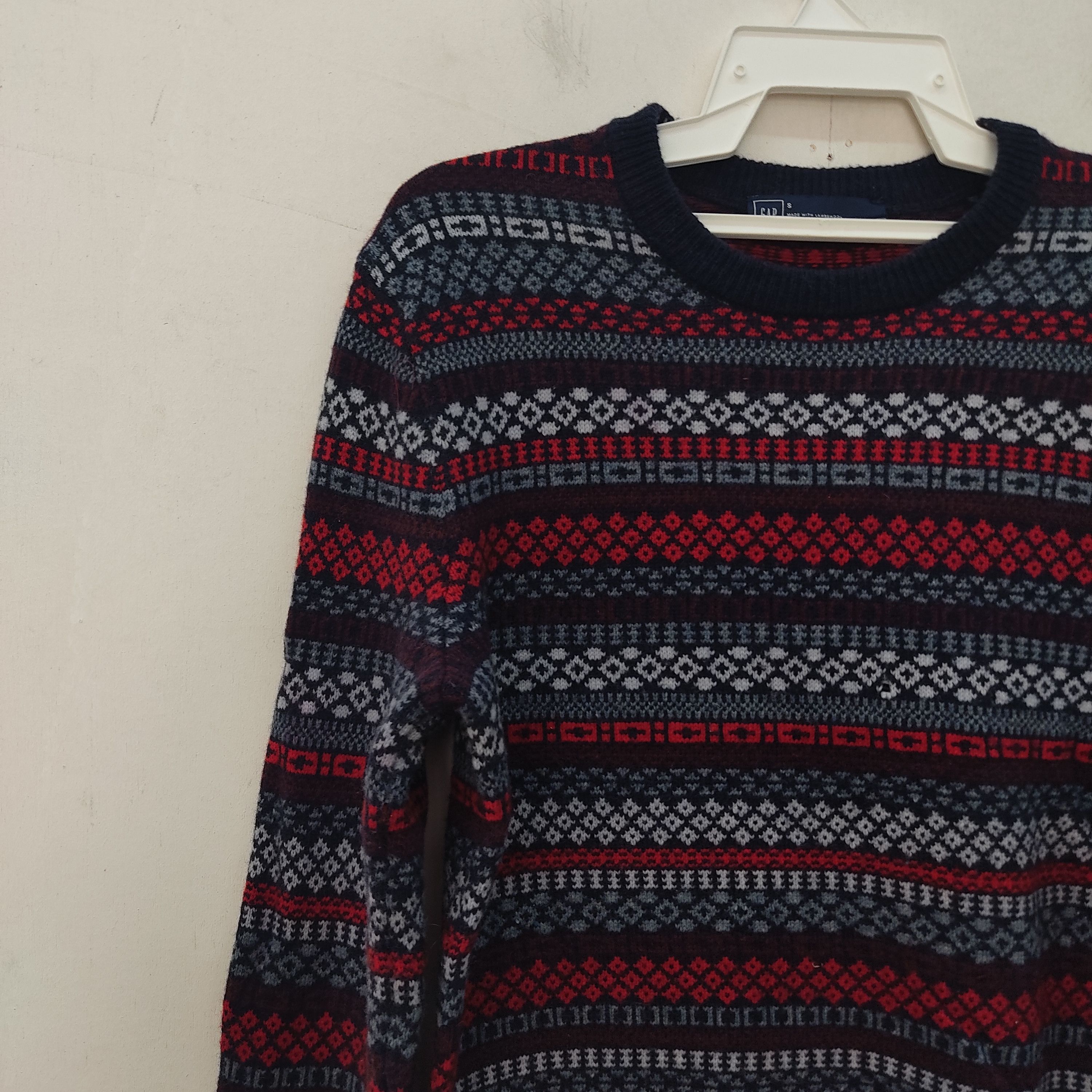 Gap × Japanese Brand Lambwool Gap Stripe Navajo Knitwear Jumper Size US M / EU 48-50 / 2 - 4 Thumbnail
