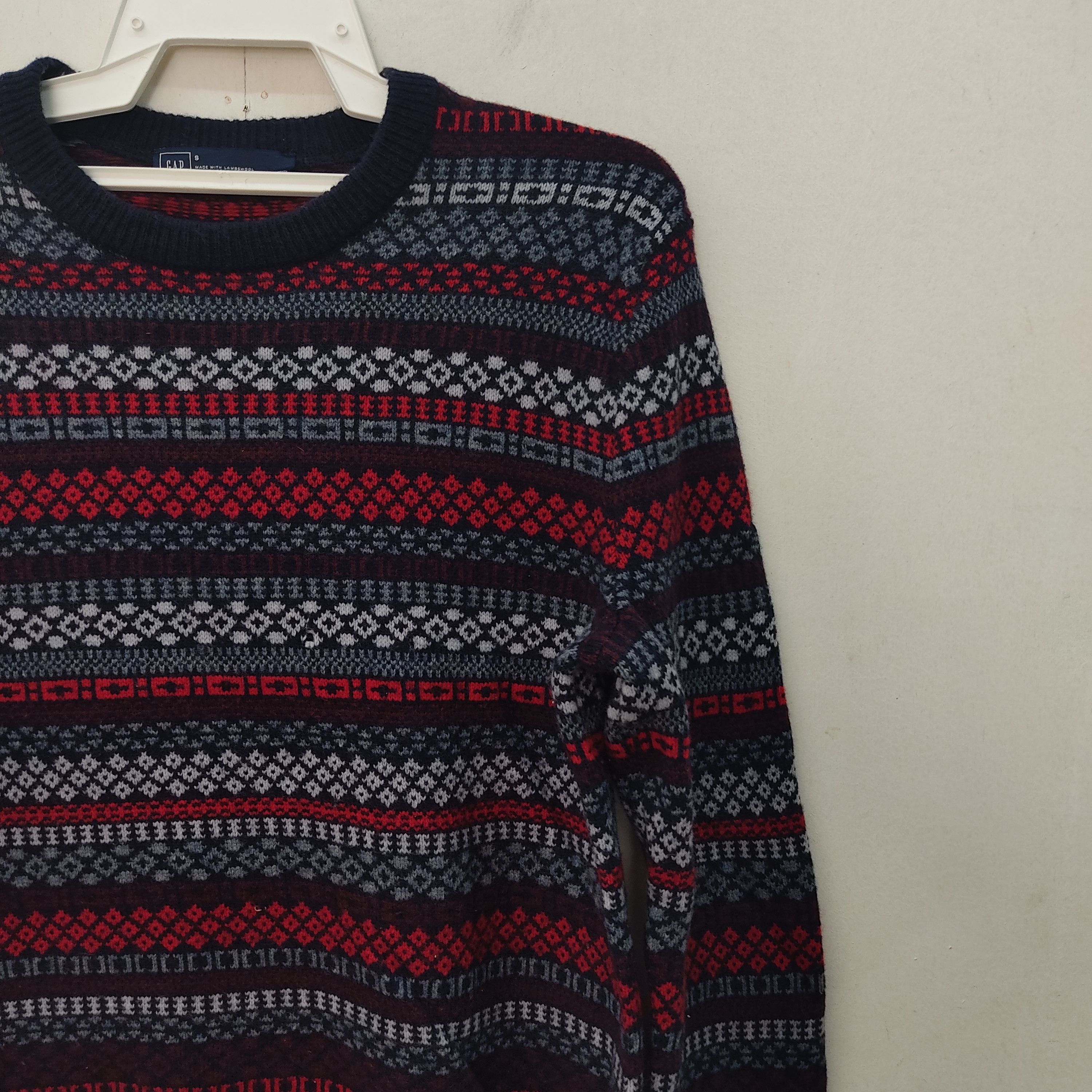 Gap × Japanese Brand Lambwool Gap Stripe Navajo Knitwear Jumper Size US M / EU 48-50 / 2 - 5 Thumbnail