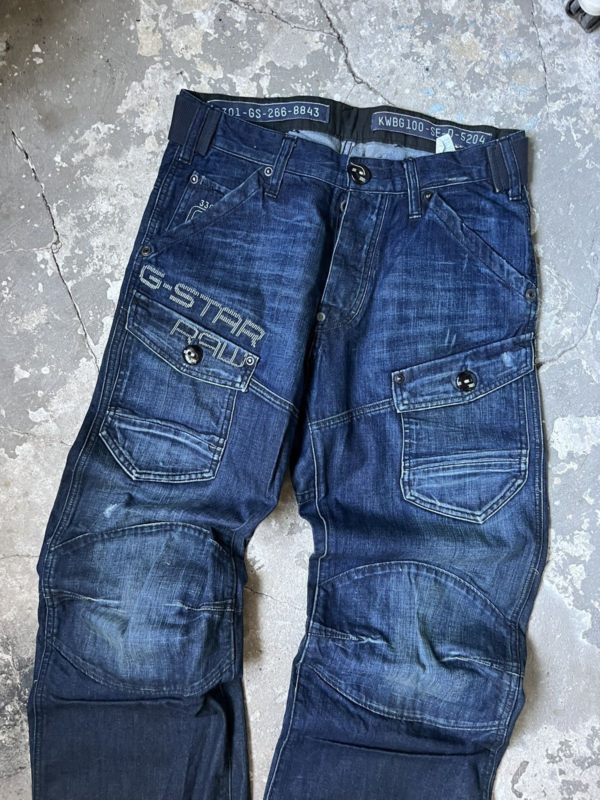 G-Star Vintage G-Star Raw Jeans Cargo Blue Size US 30 / EU 46 - 3 Thumbnail
