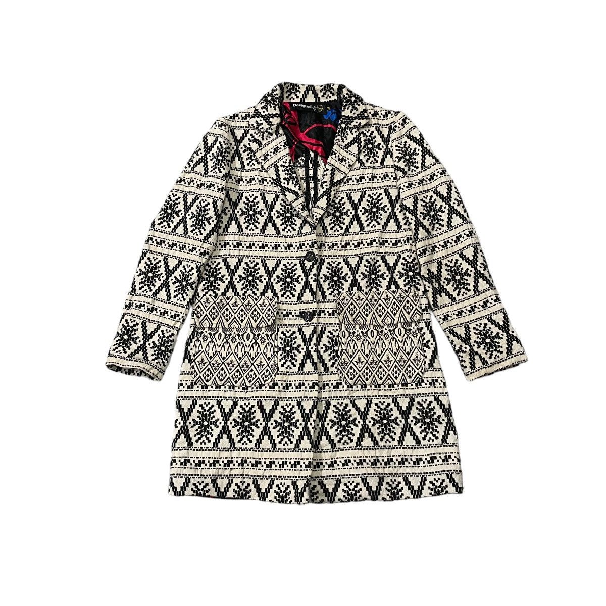 Desigual Native Design Buttons Long Jacket