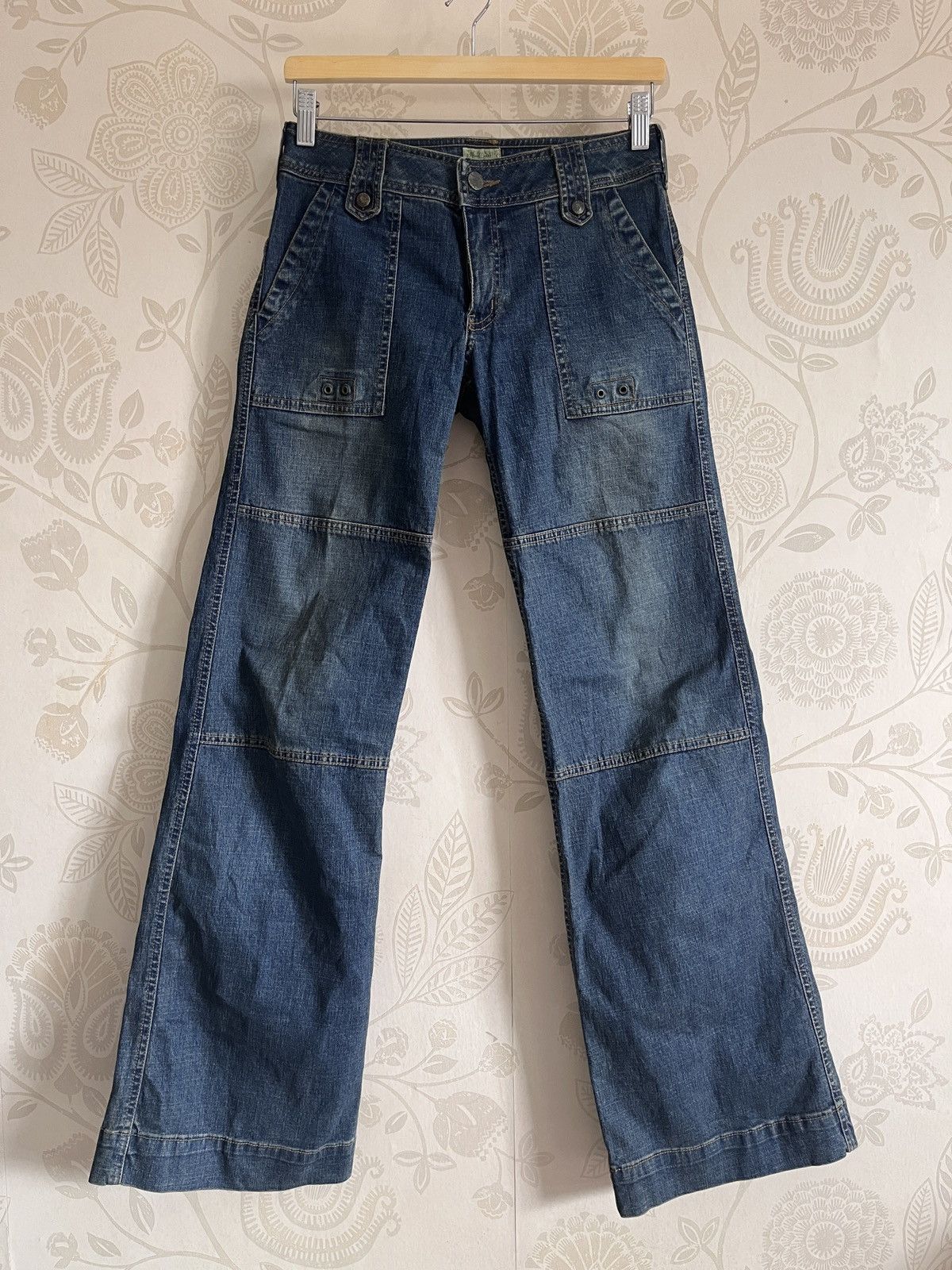 Japanese Brand × Vintage Vintage Flare Blue Flamingo Bush Pants Japan Size US 28 / EU 44 - 20 Thumbnail