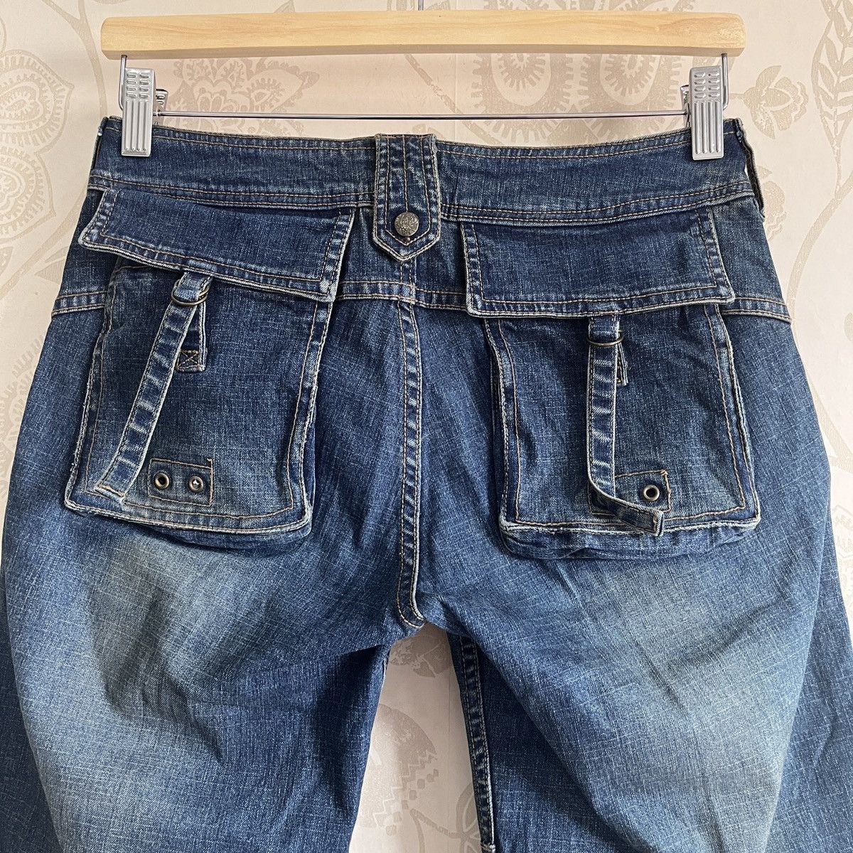 Japanese Brand × Vintage Vintage Flare Blue Flamingo Bush Pants Japan Size US 28 / EU 44 - 19 Thumbnail