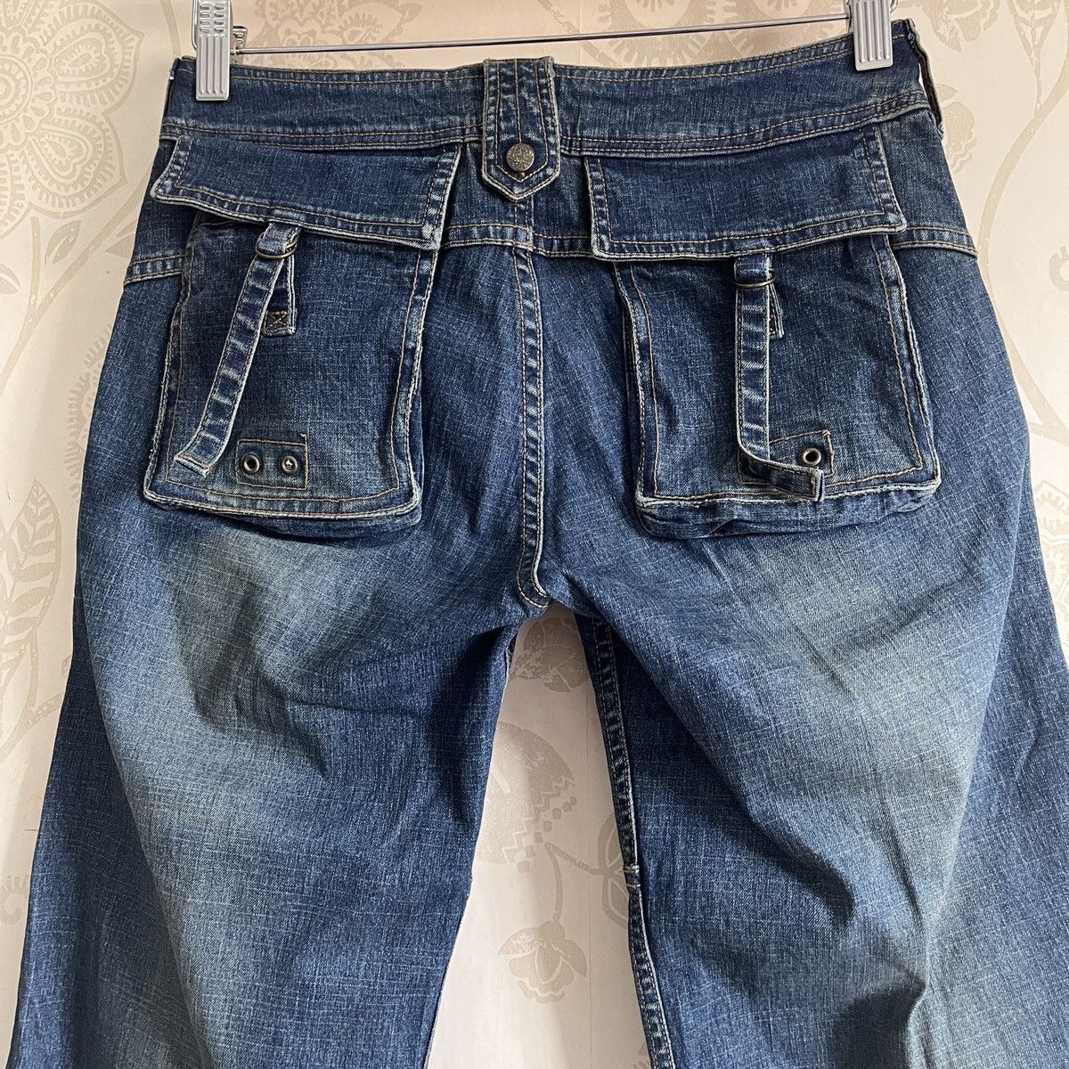 Japanese Brand × Vintage Vintage Flare Blue Flamingo Bush Pants Japan Size US 28 / EU 44 - 15 Thumbnail