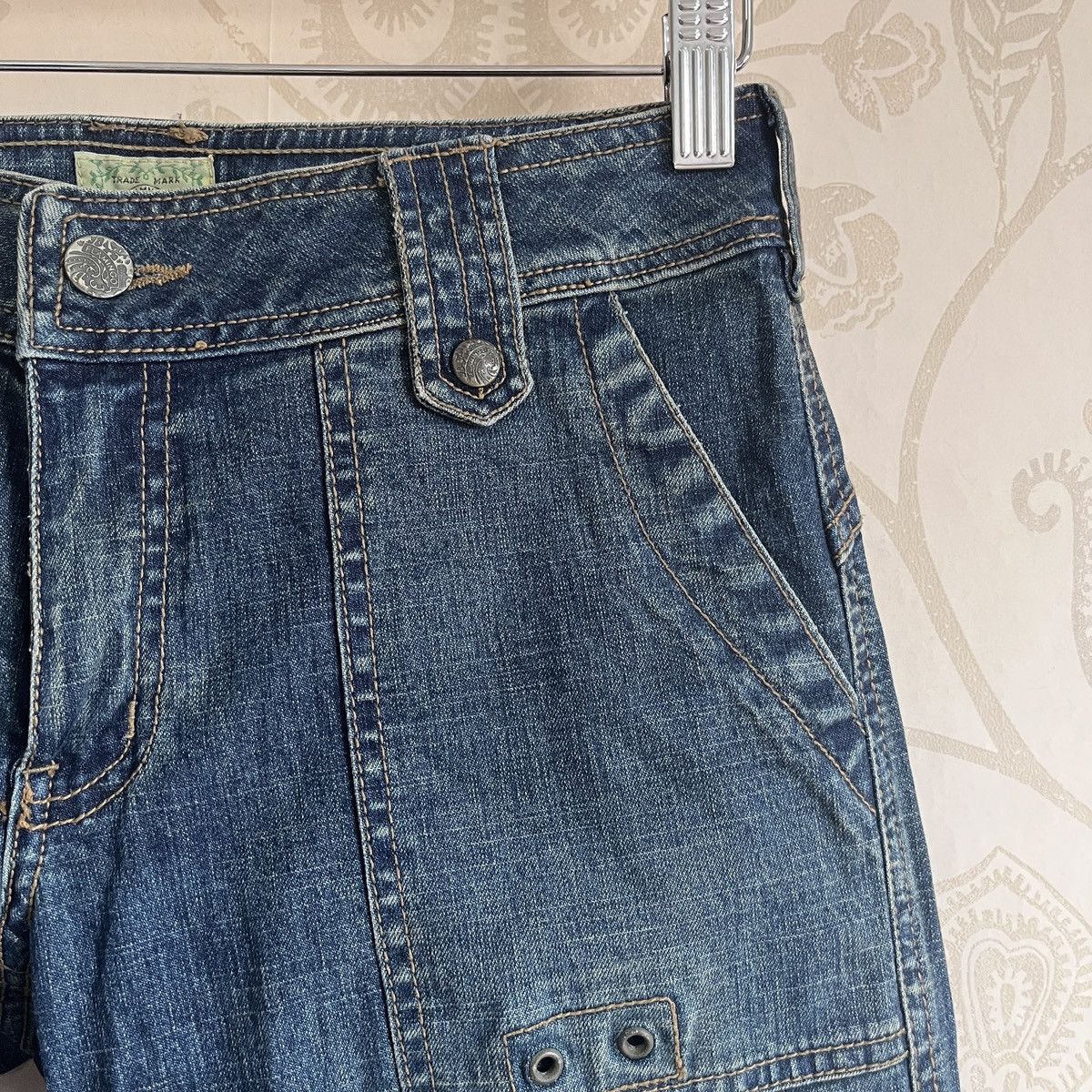 Japanese Brand × Vintage Vintage Flare Blue Flamingo Bush Pants Japan Size US 28 / EU 44 - 8 Thumbnail