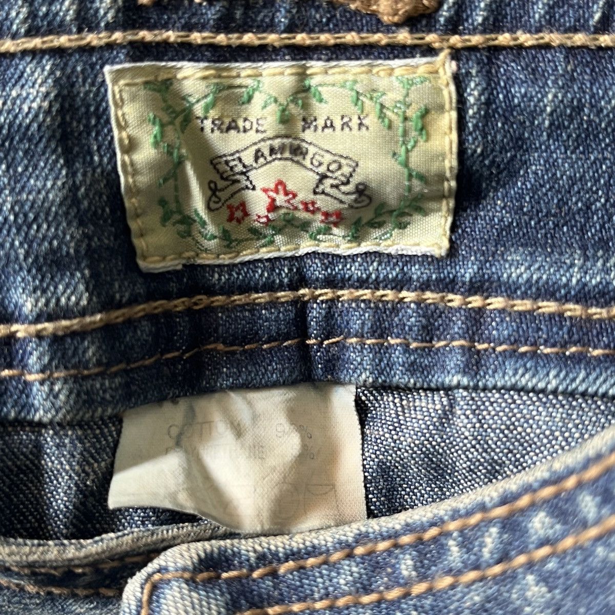 Japanese Brand × Vintage Vintage Flare Blue Flamingo Bush Pants Japan Size US 28 / EU 44 - 3 Thumbnail