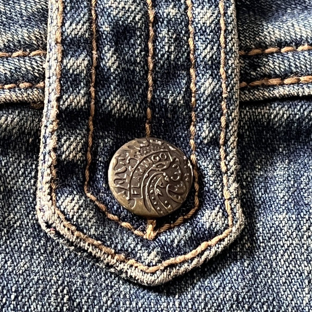 Japanese Brand × Vintage Vintage Flare Blue Flamingo Bush Pants Japan Size US 28 / EU 44 - 6 Thumbnail