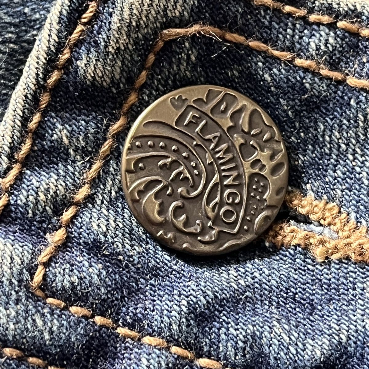 Japanese Brand × Vintage Vintage Flare Blue Flamingo Bush Pants Japan Size US 28 / EU 44 - 5 Thumbnail